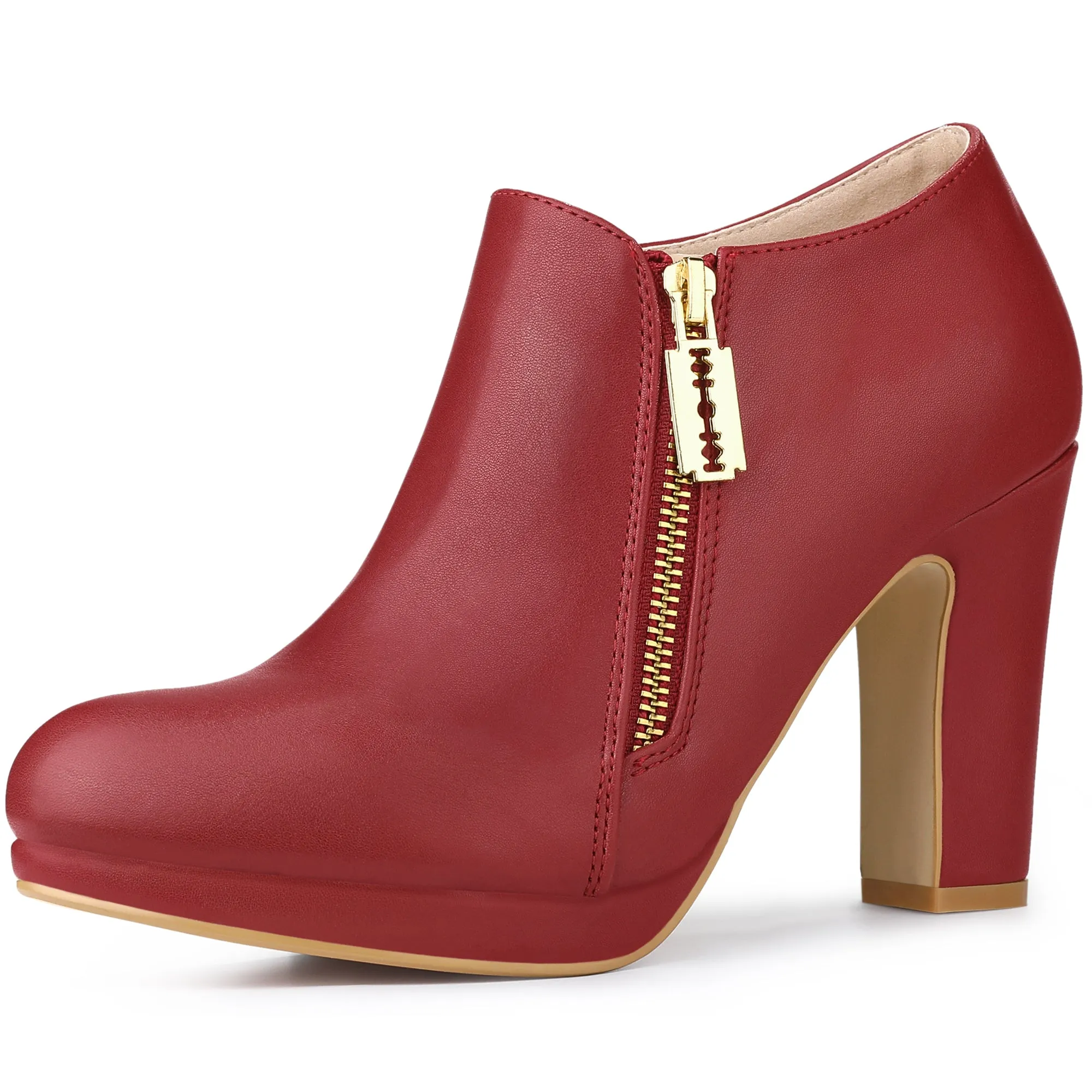 Platform Round Toe Chunky Heel Ankle Boot