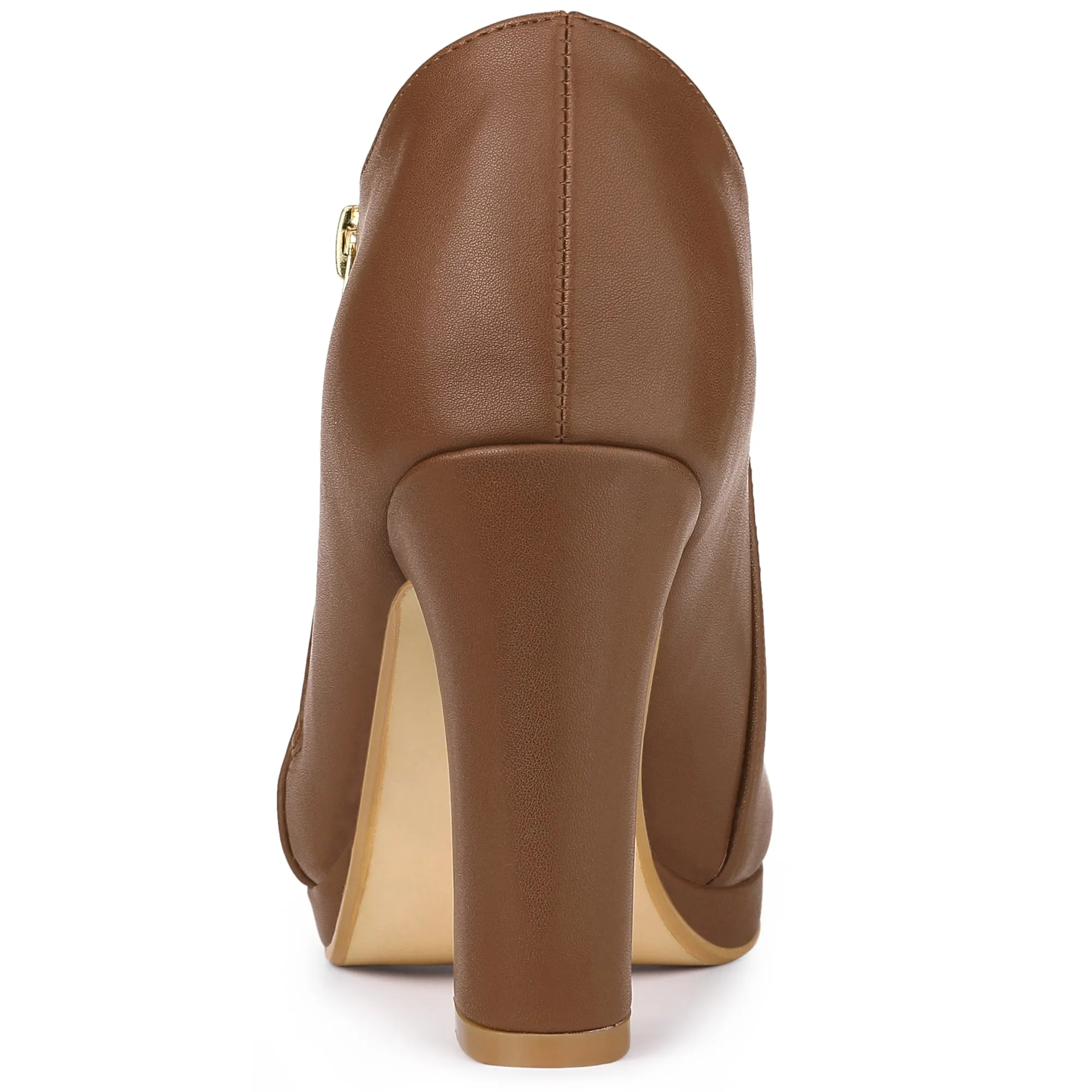Platform Round Toe Chunky Heel Ankle Boot