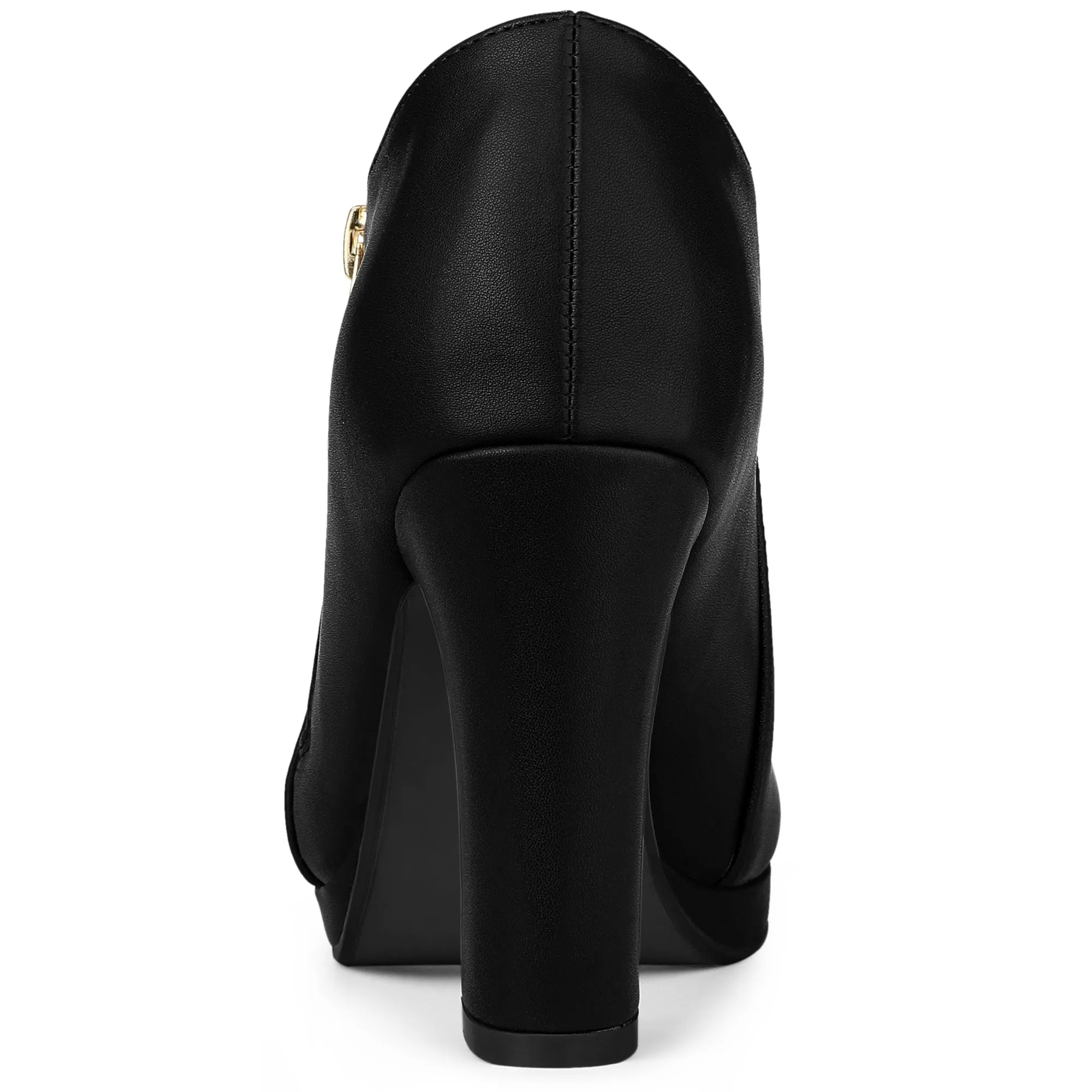 Platform Round Toe Chunky Heel Ankle Boot
