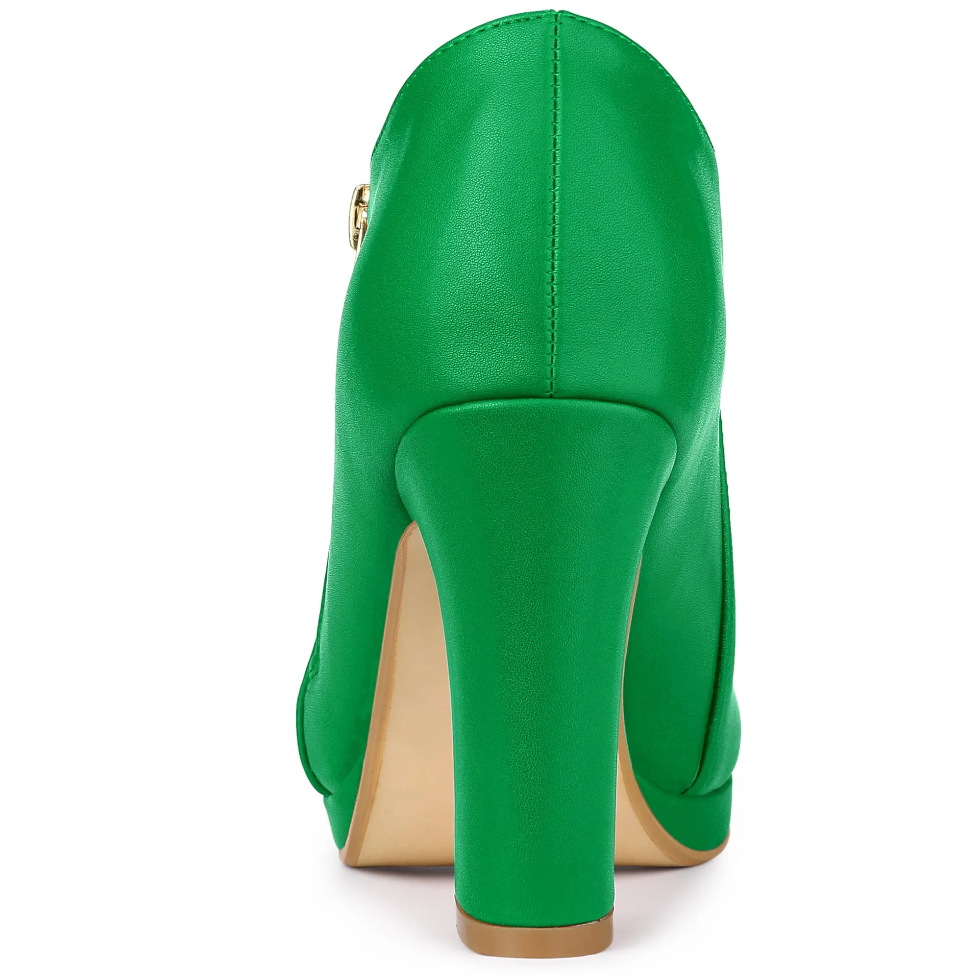 Platform Round Toe Chunky Heel Ankle Boot
