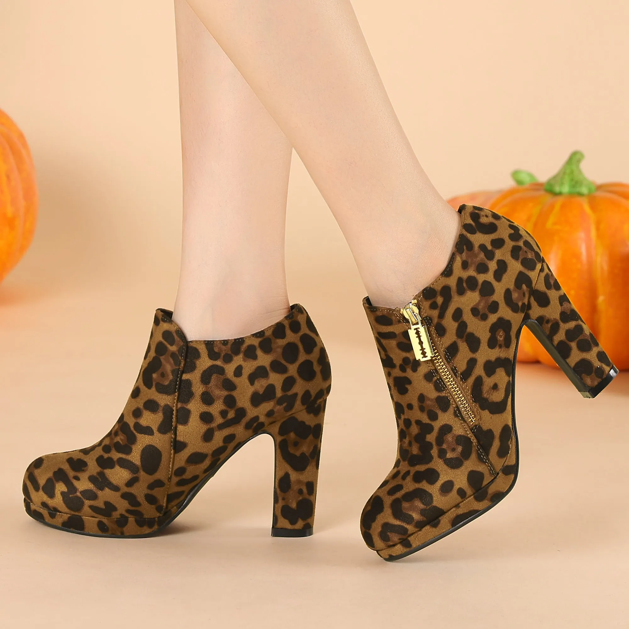 Platform Round Toe Chunky Heel Ankle Boot