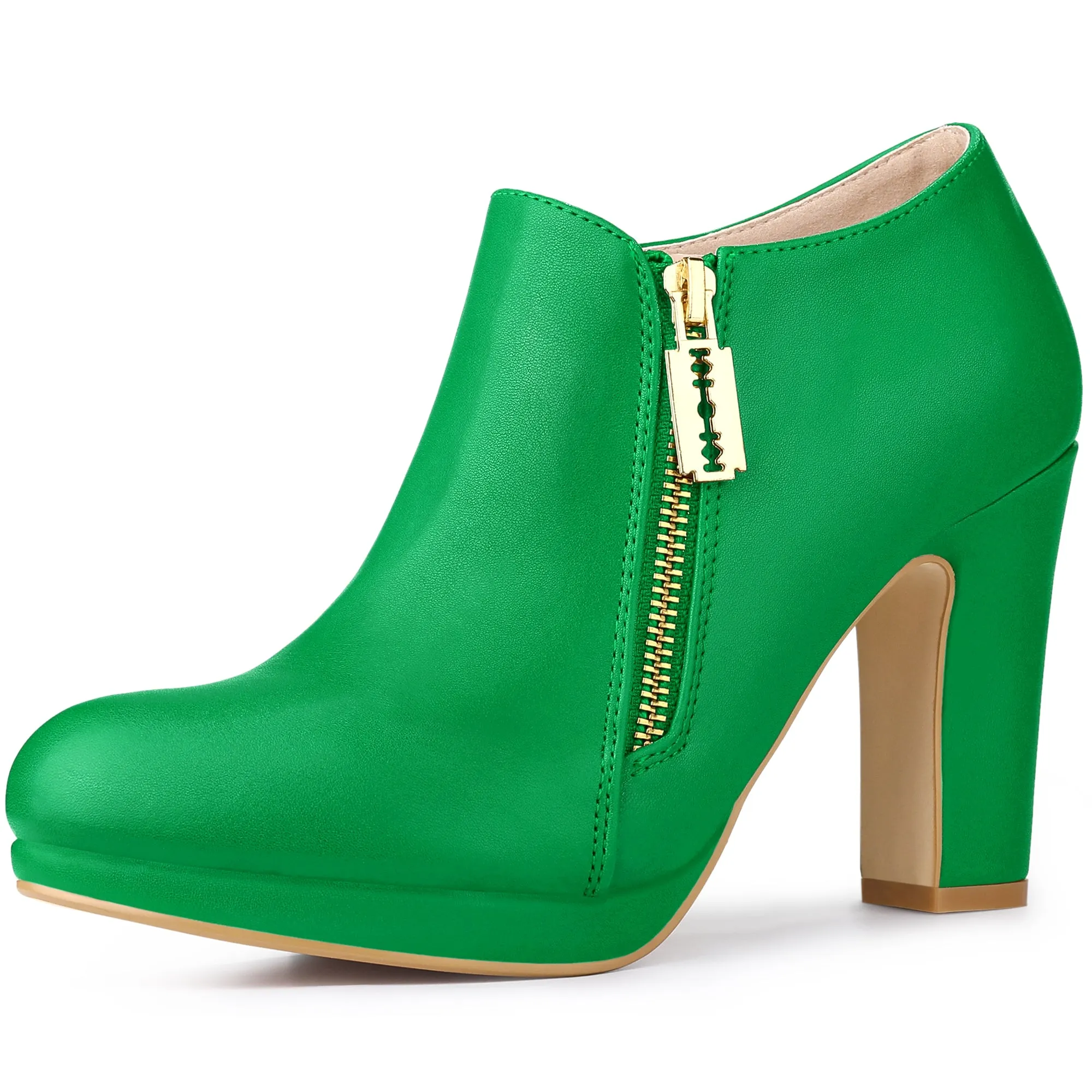 Platform Round Toe Chunky Heel Ankle Boot