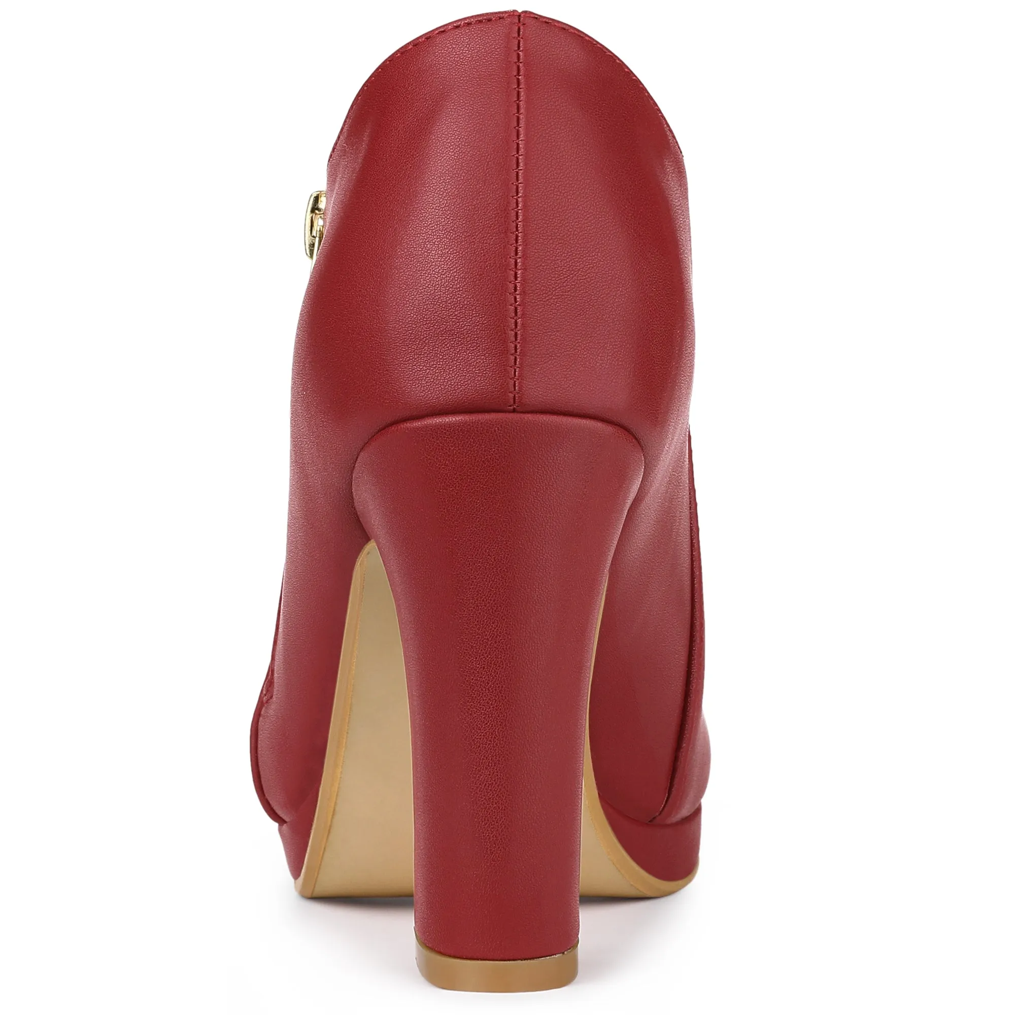 Platform Round Toe Chunky Heel Ankle Boot