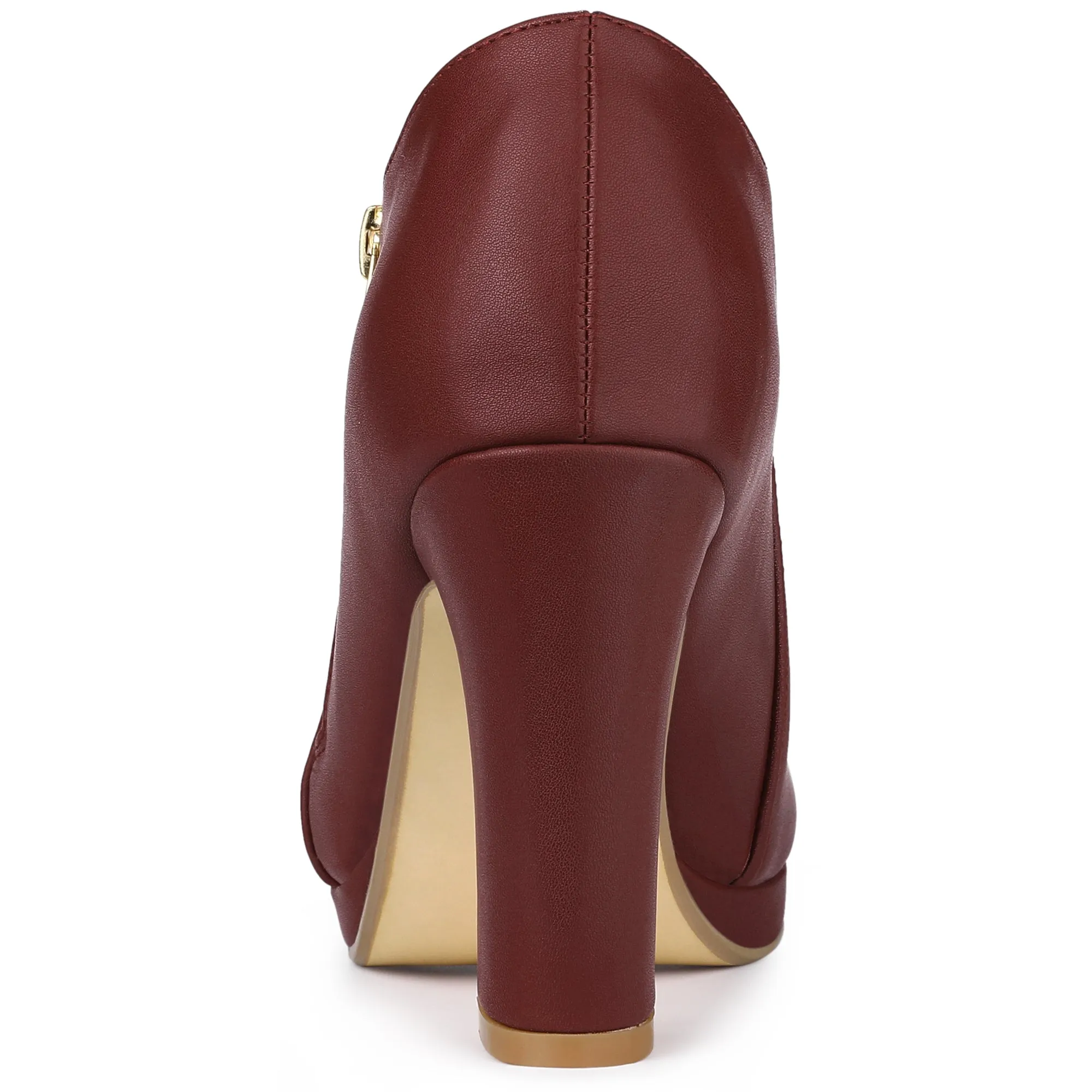 Platform Round Toe Chunky Heel Ankle Boot