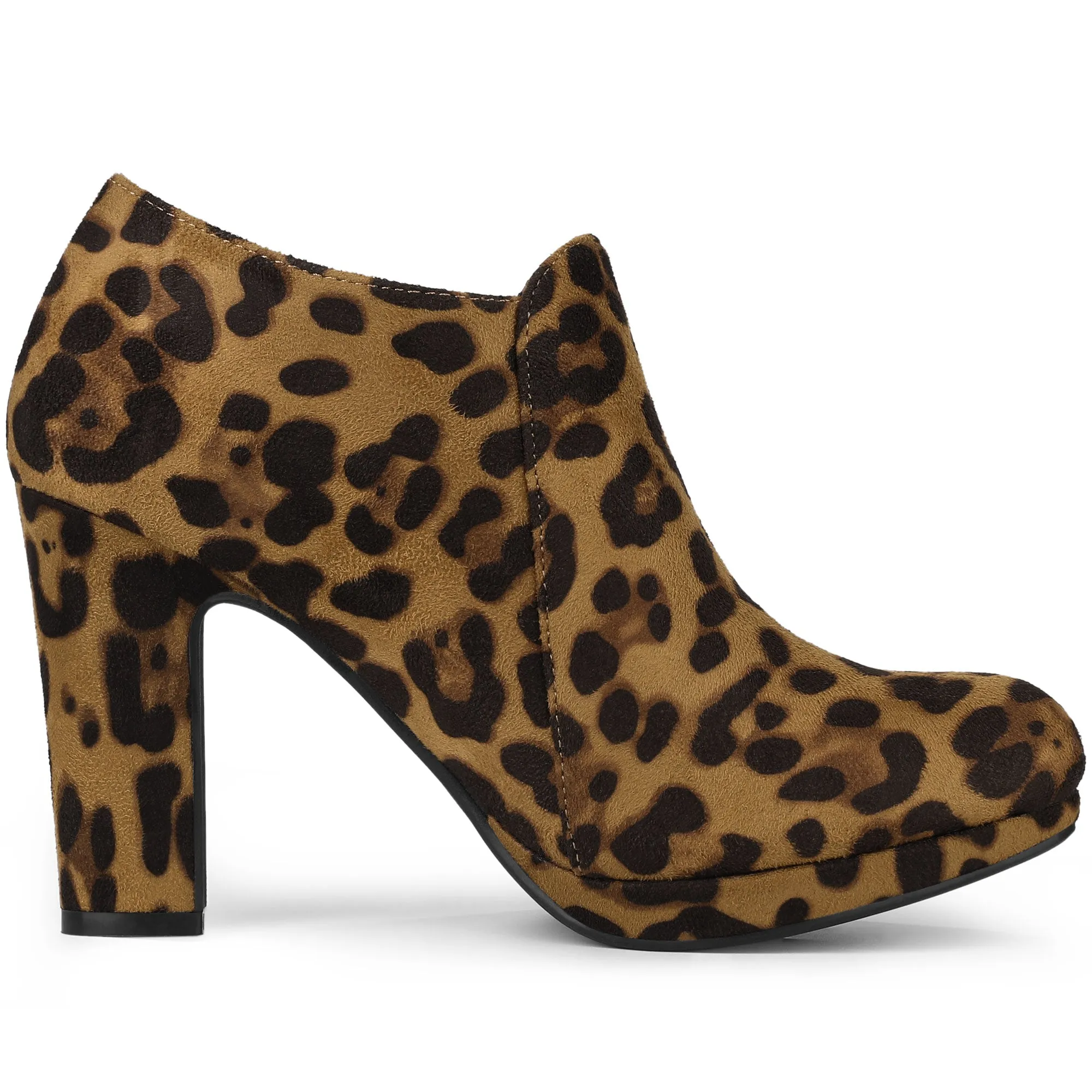 Platform Round Toe Chunky Heel Ankle Boot