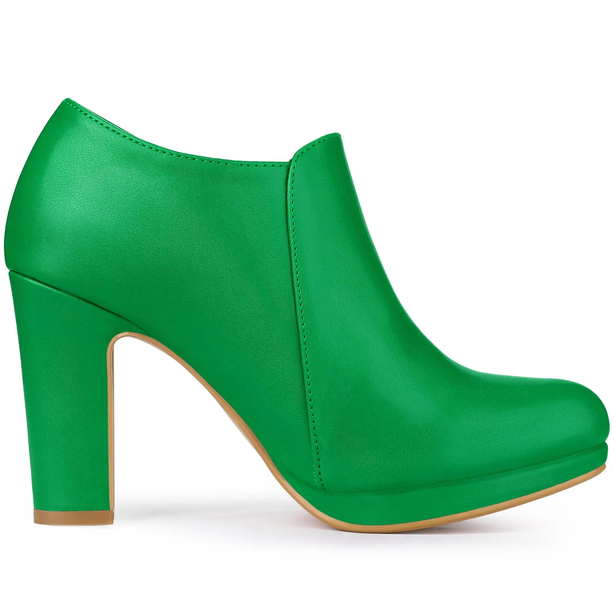 Platform Round Toe Chunky Heel Ankle Boot