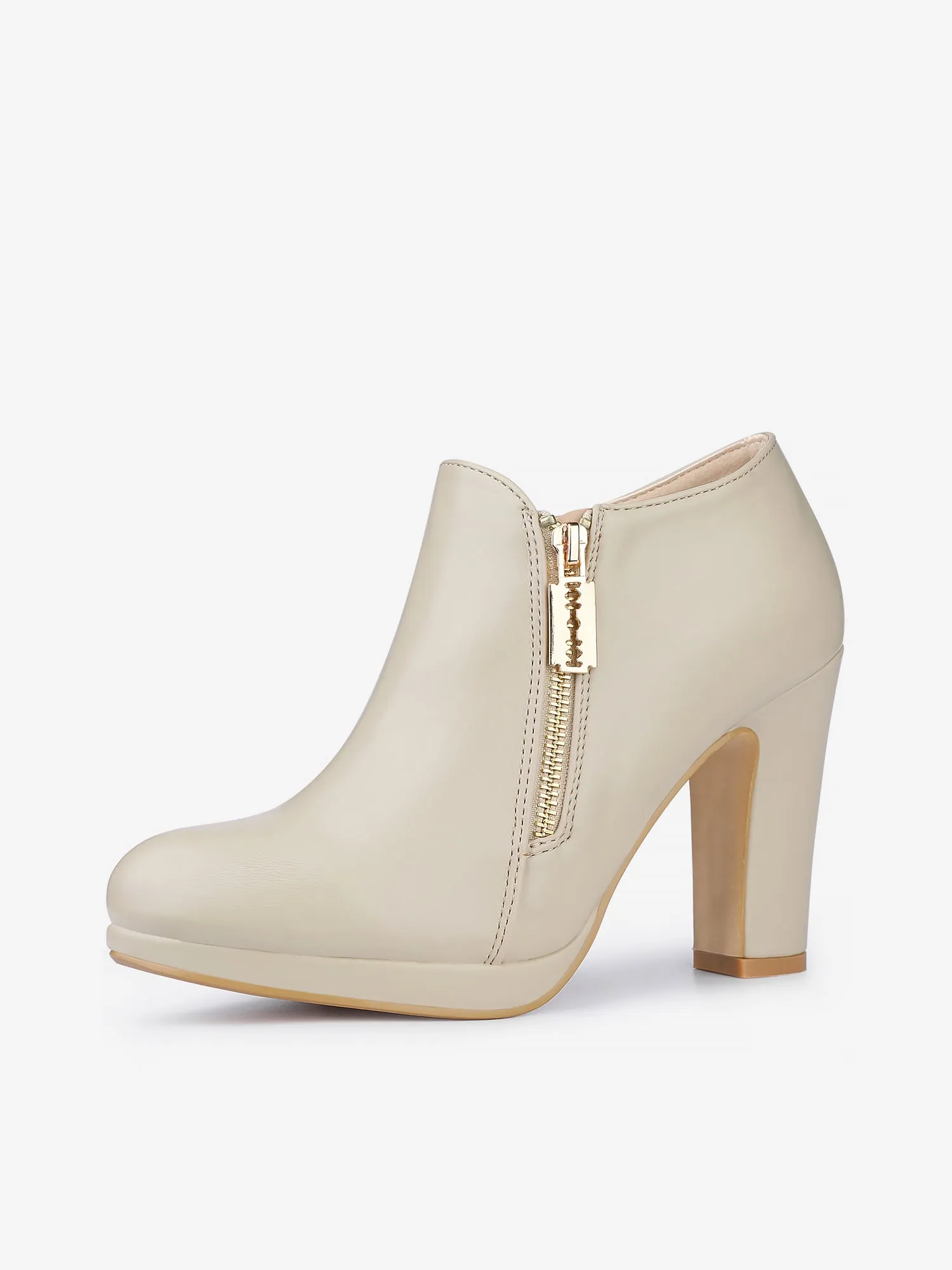 Platform Round Toe Chunky Heel Ankle Boot
