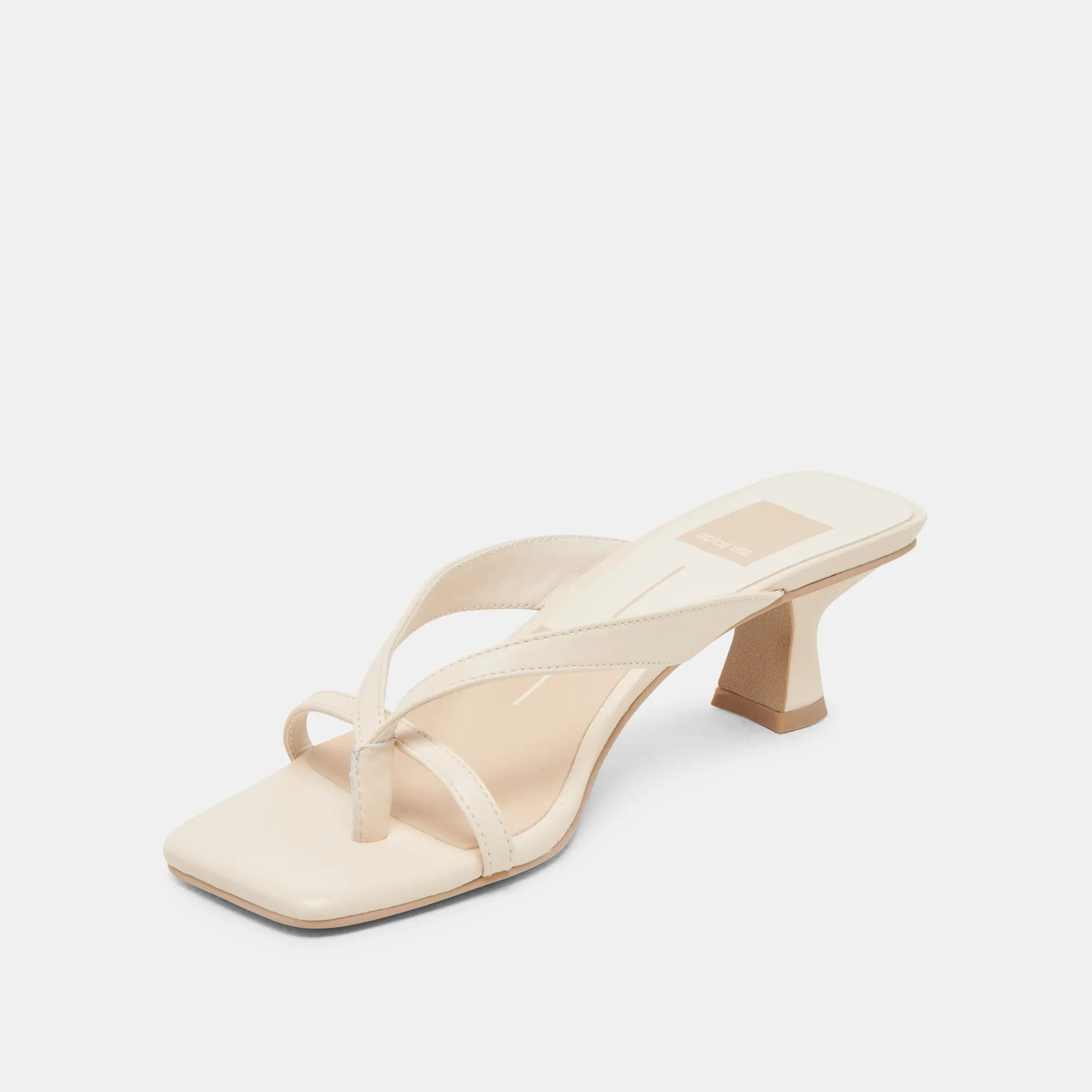 BREVEL HEELS BONE LEATHER Stylish Vibe