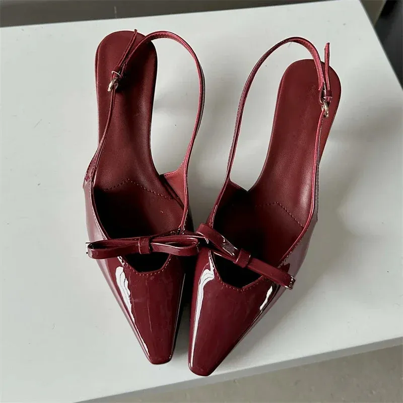 Pointed Toe Slingback Buckle Strap high heel shoes