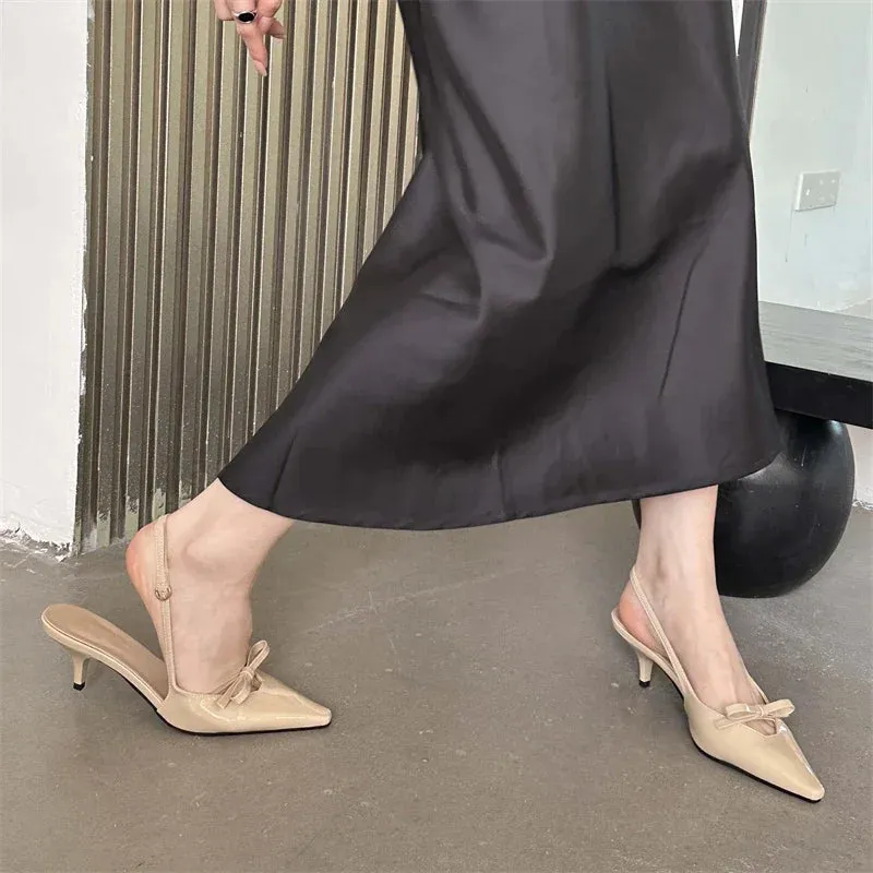Pointed Toe Slingback Buckle Strap high heel shoes
