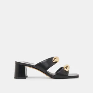 Ankle Loop Club Glow BARNET HEELS BLACK LEATHER