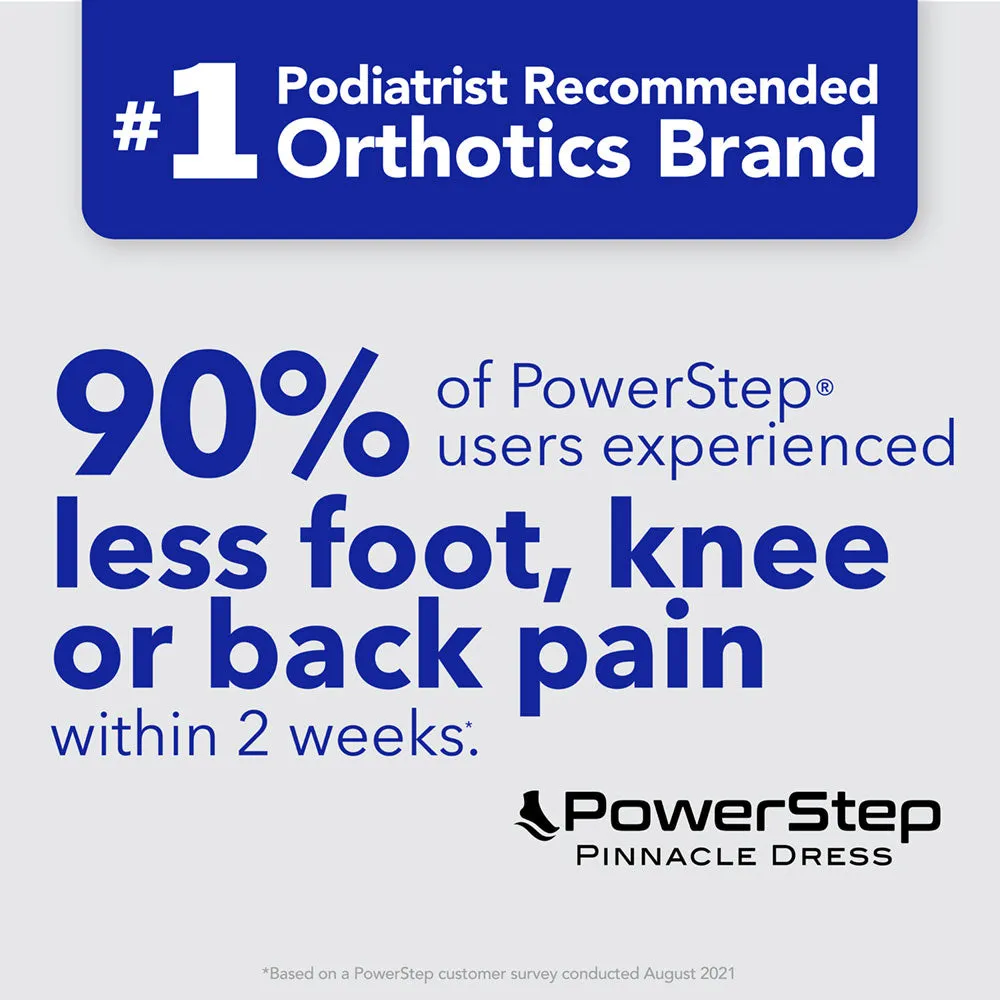 PowerStep Dress 3/4 Insoles | Arch Pain Relief Orthotic for Tight Dress Shoes