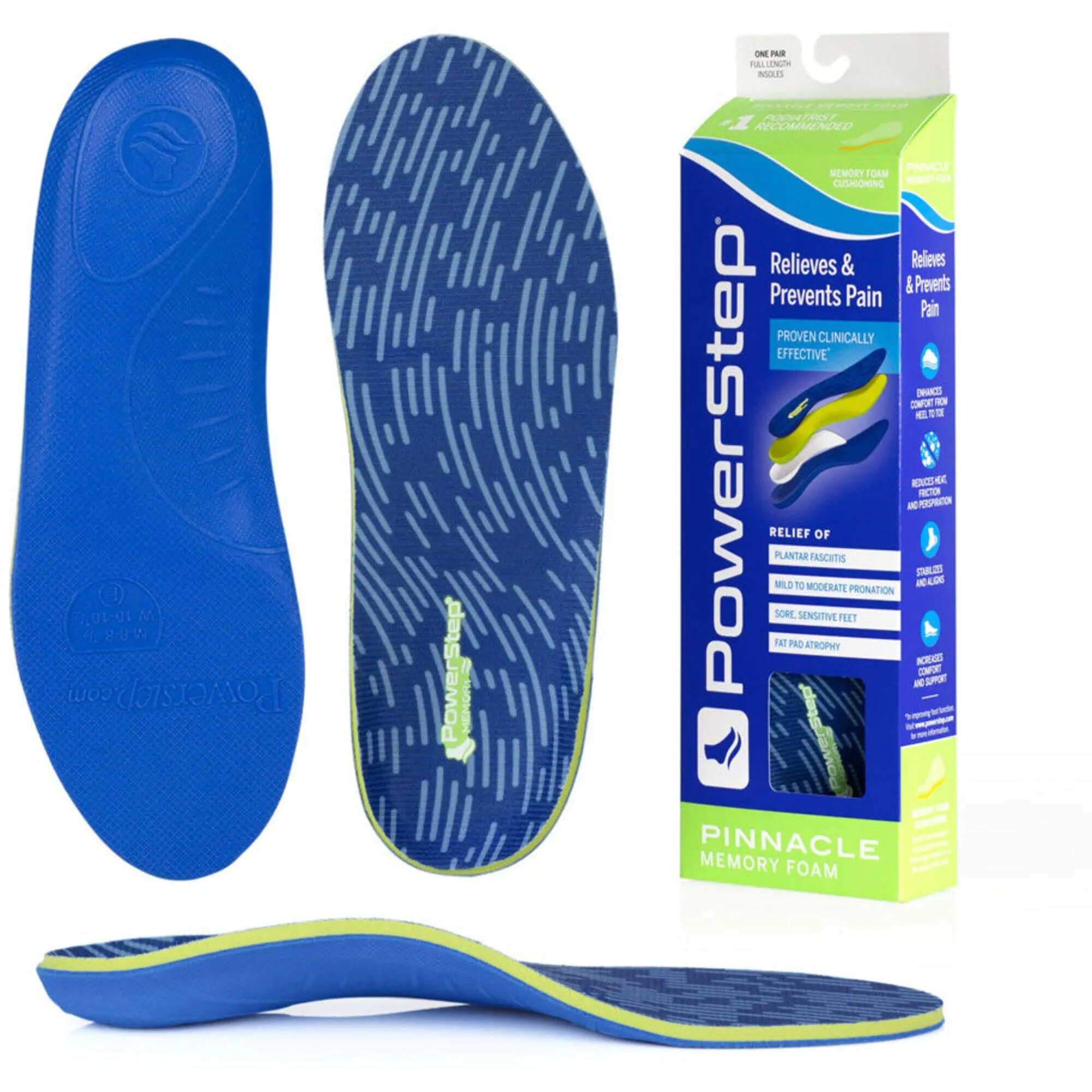 PowerStep Insoles - Pinnacle Memory Foam Blue Insoles
