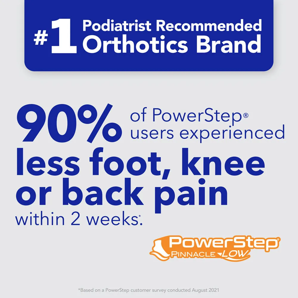 PowerStep Pinnacle Low Insoles | Flat Feet Pain Relief Orthotic, Pronation Inserts