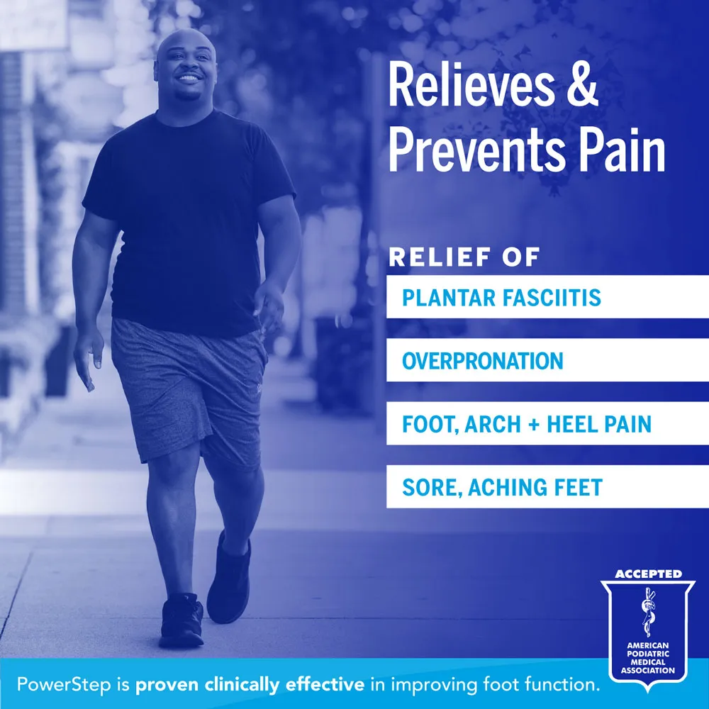 PowerStep Pinnacle Low Insoles | Flat Feet Pain Relief Orthotic, Pronation Inserts