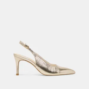 Smart Shoes ELASI HEELS LIGHT GOLD CRINKLE PATENT