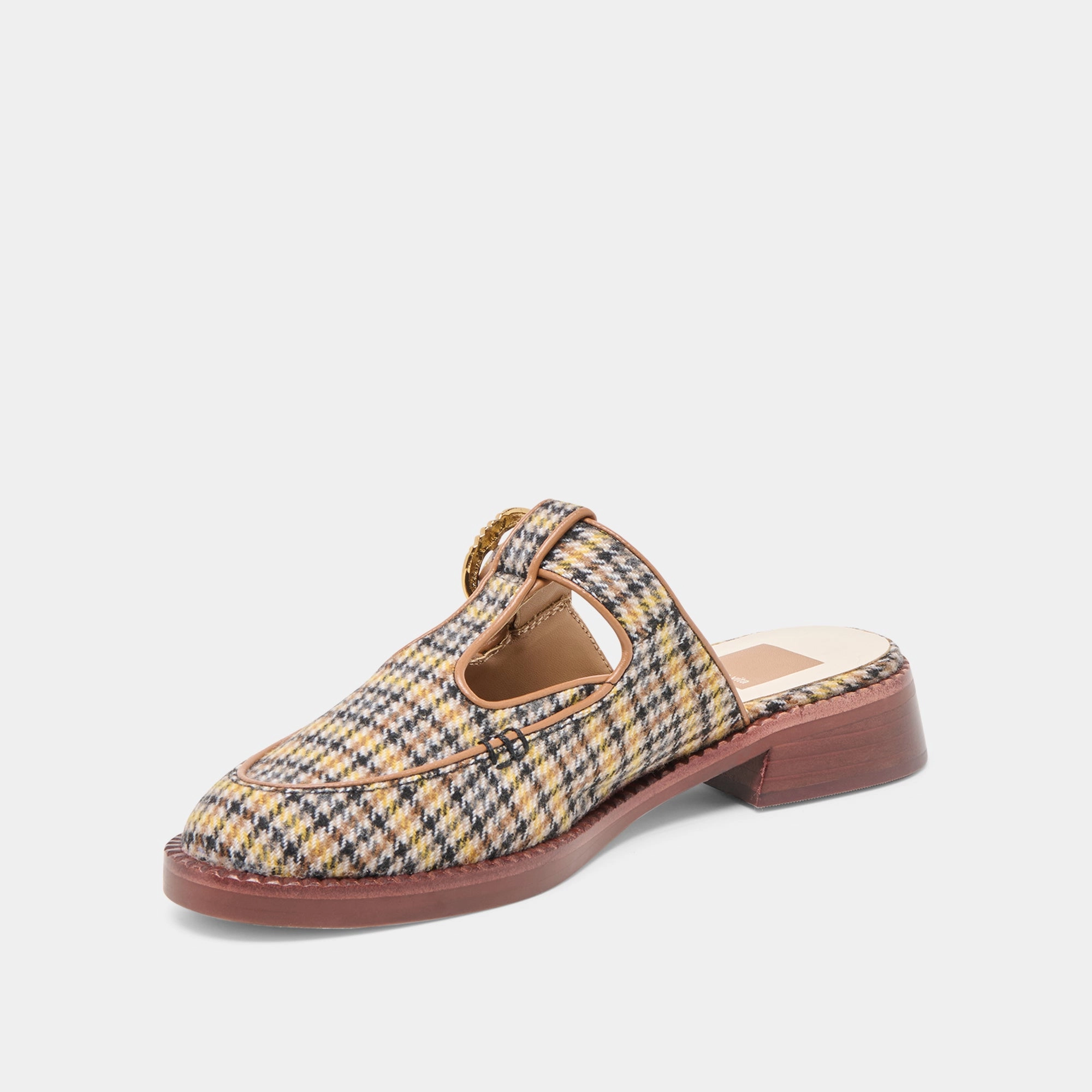 HARLAH FLATS YELLOW PLAID TWEED Stylish Slip Perfect Fit