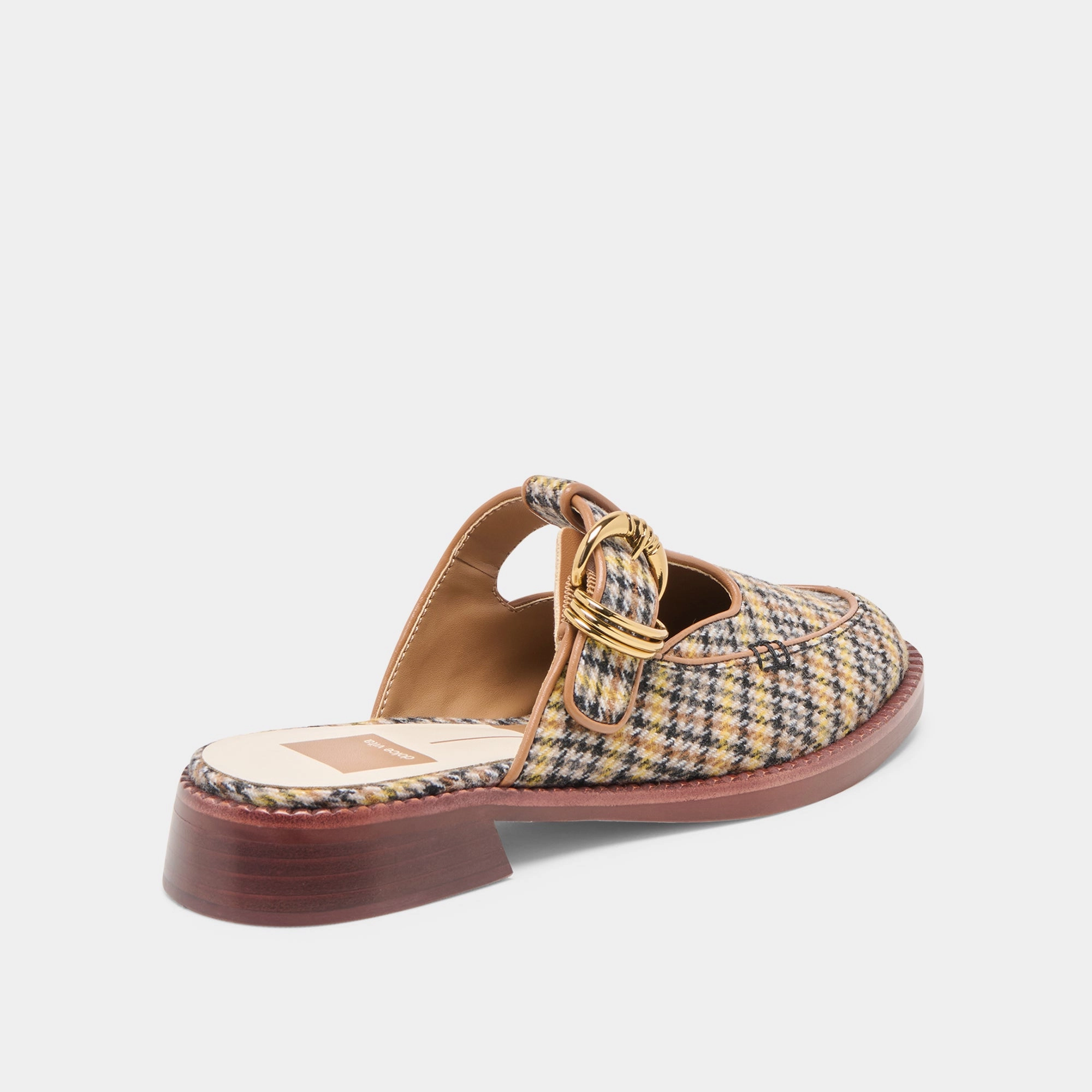 Premium Material Footwear Leaf Lane HARLAH FLATS YELLOW PLAID TWEED