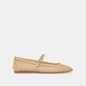 Beach Ready REYES WIDE BALLET FLATS LT NATURAL WOVEN RAFFIA
