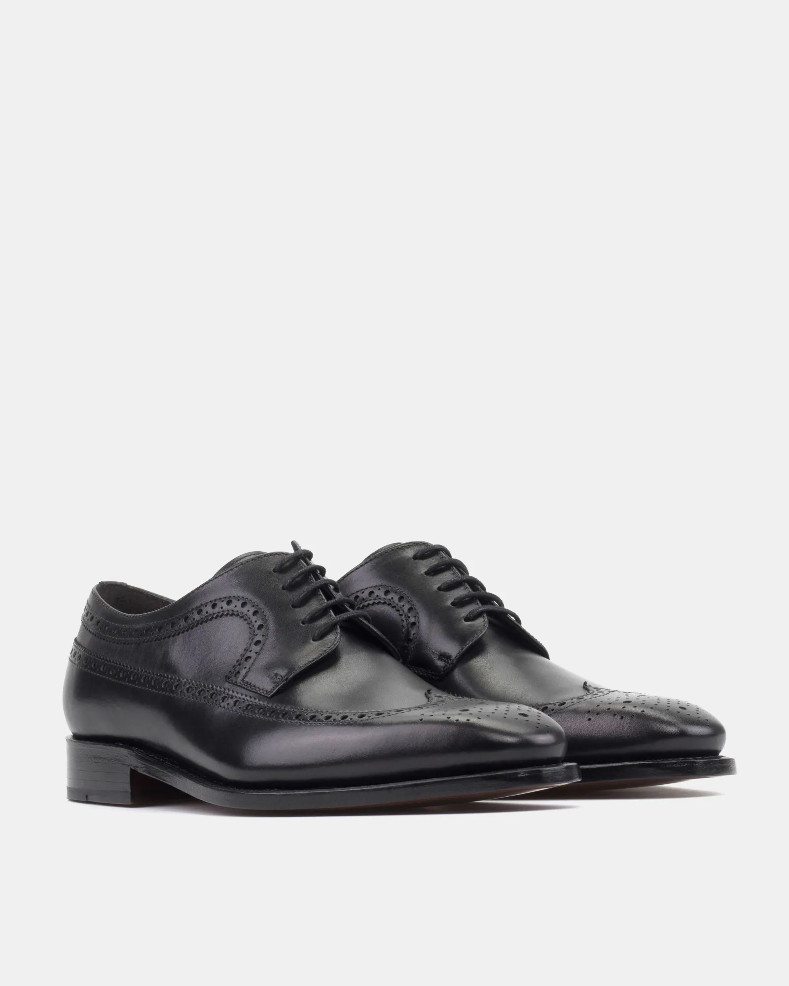 Quick clean Street Cool Alex Black Wingtip Derby with Half-Rubber Soles - 722