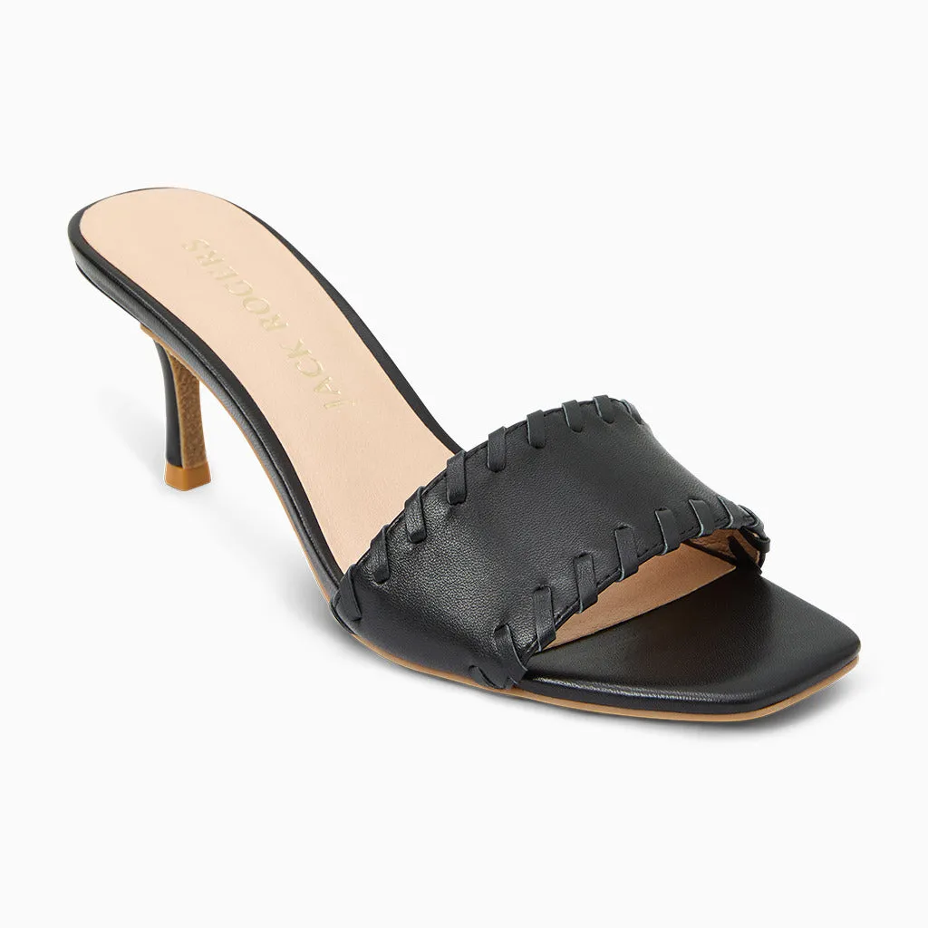 Tall Frame Flora Leather Kitten Heel