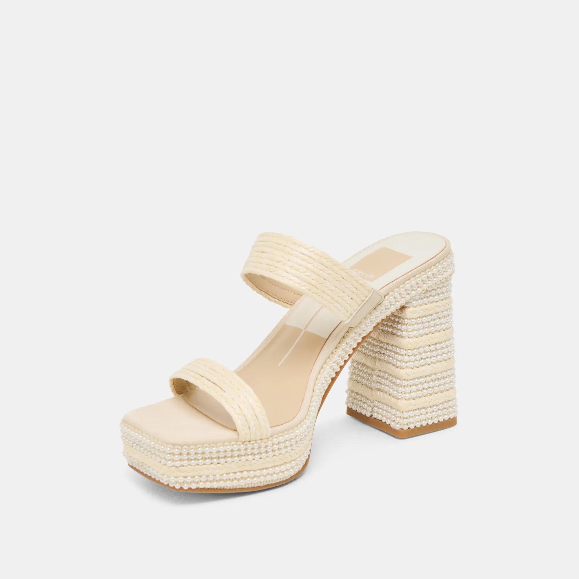 ALIYA PEARL HEELS VANILLA RAFFIA Date Spark Iconic Appeal