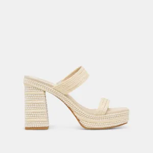 ALIYA PEARL HEELS VANILLA RAFFIA Curve Glow