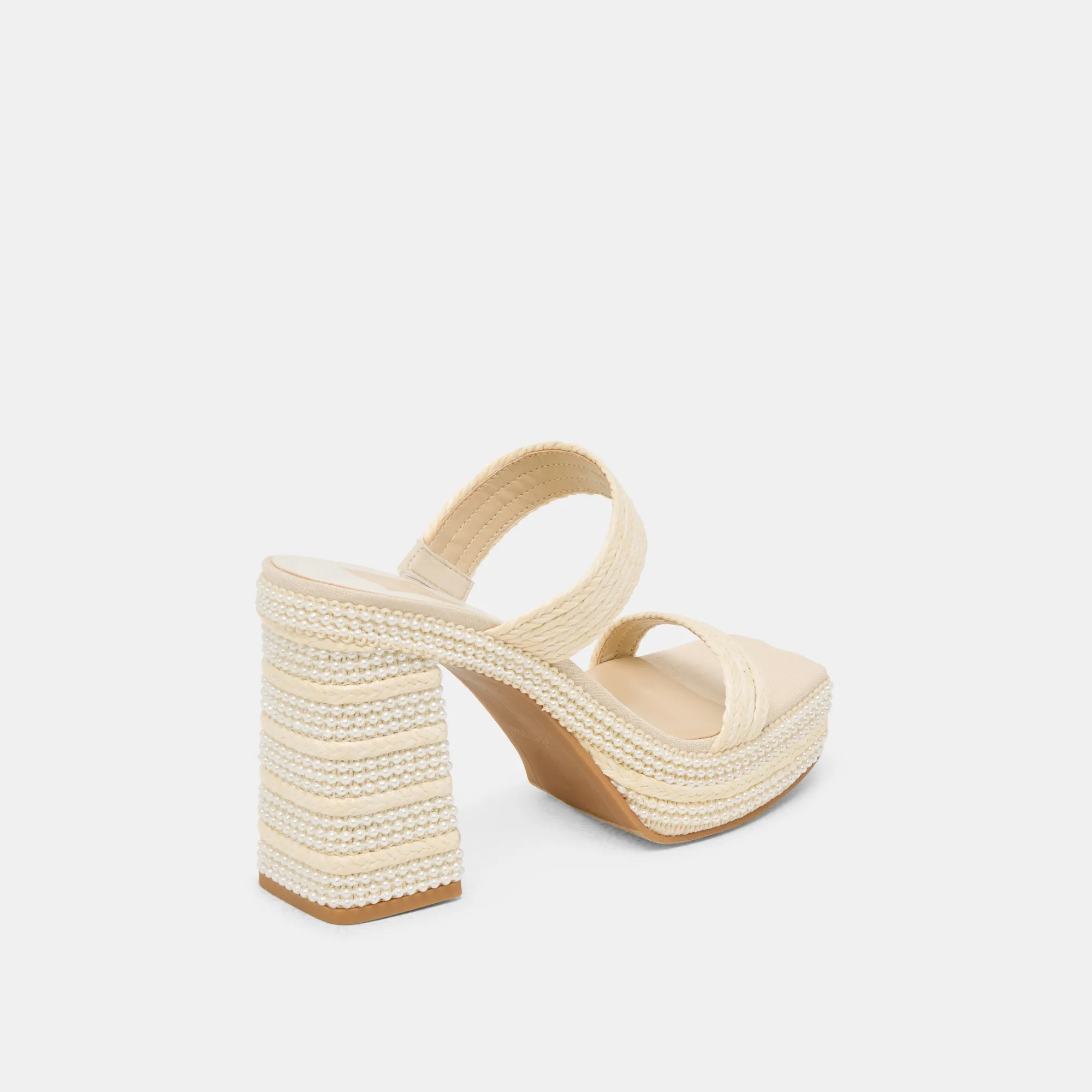 ALIYA PEARL HEELS VANILLA RAFFIA Walking Friendly