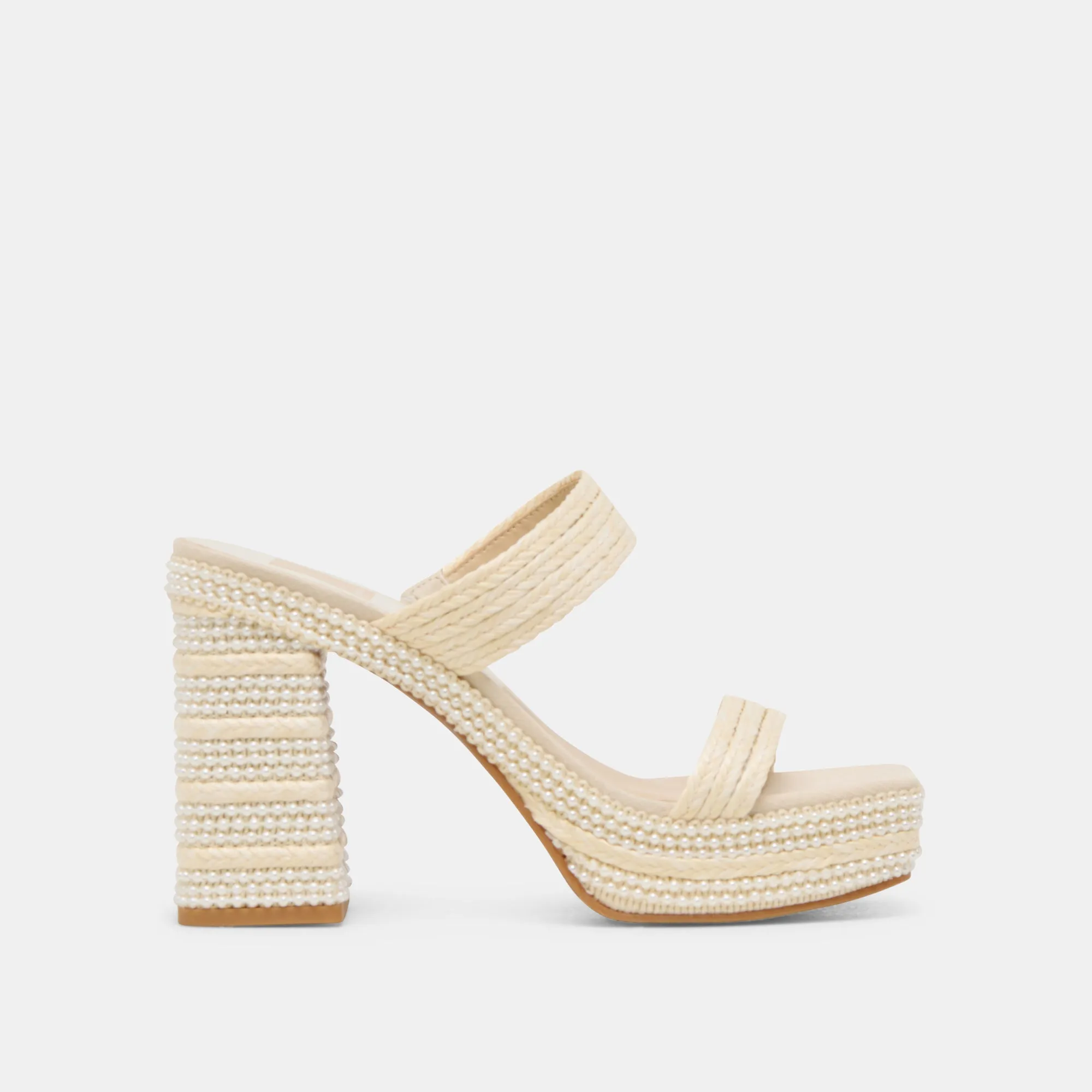 ALIYA PEARL HEELS VANILLA RAFFIA Curve Glow