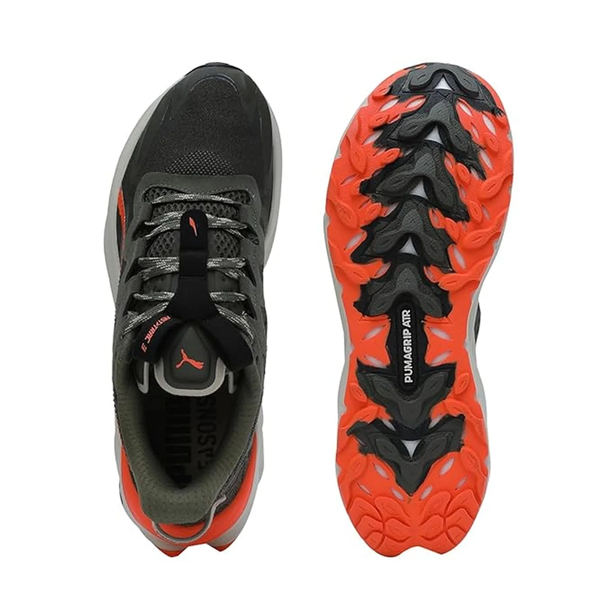 Puma Fast-Trac NITRO™ 3 Men's Trail Running Shoes (Dark Olive-Flame Flicker-Desert Dust) 37978602