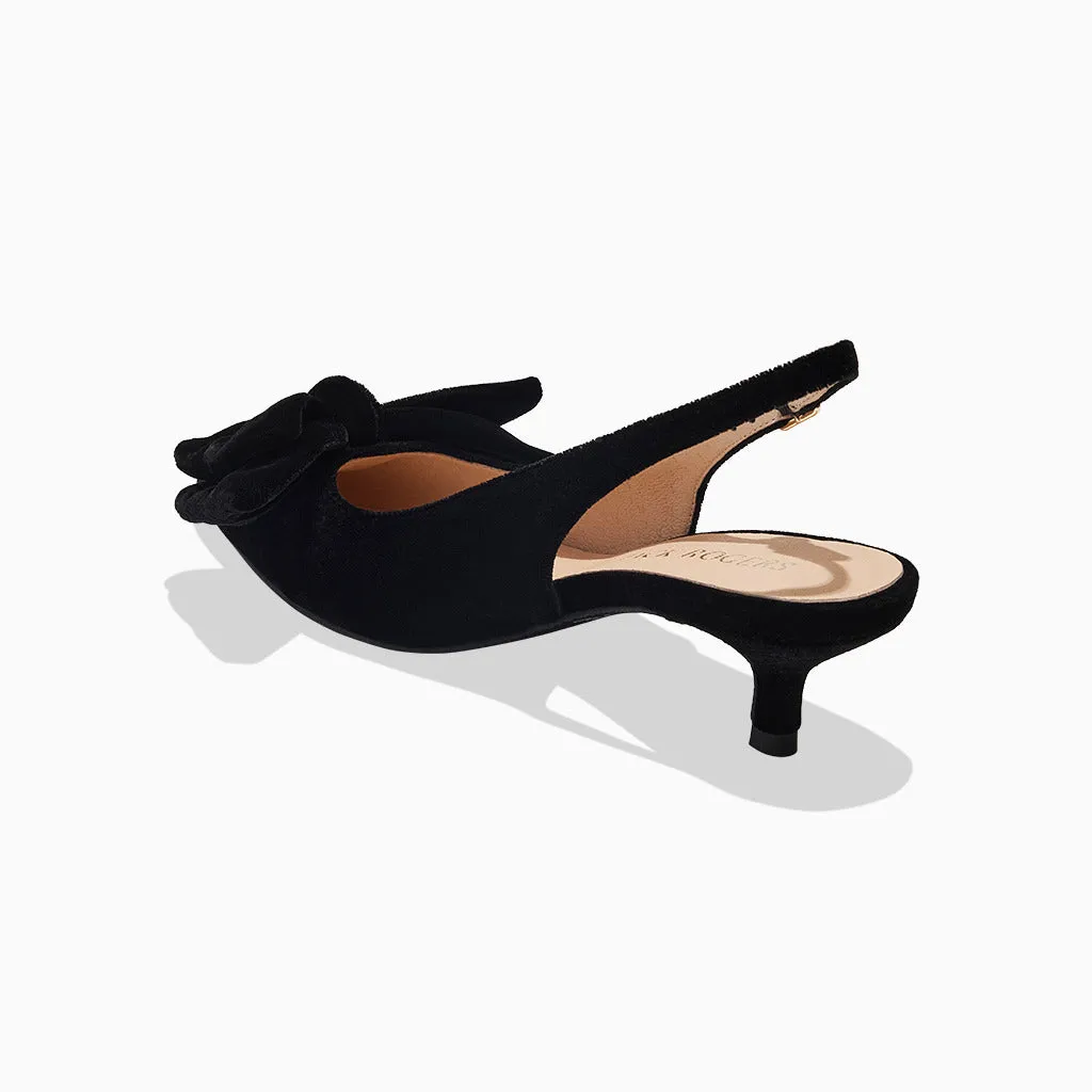 Elegant Boots Fall Boots Debra Fabric Slingback Kitten Heel