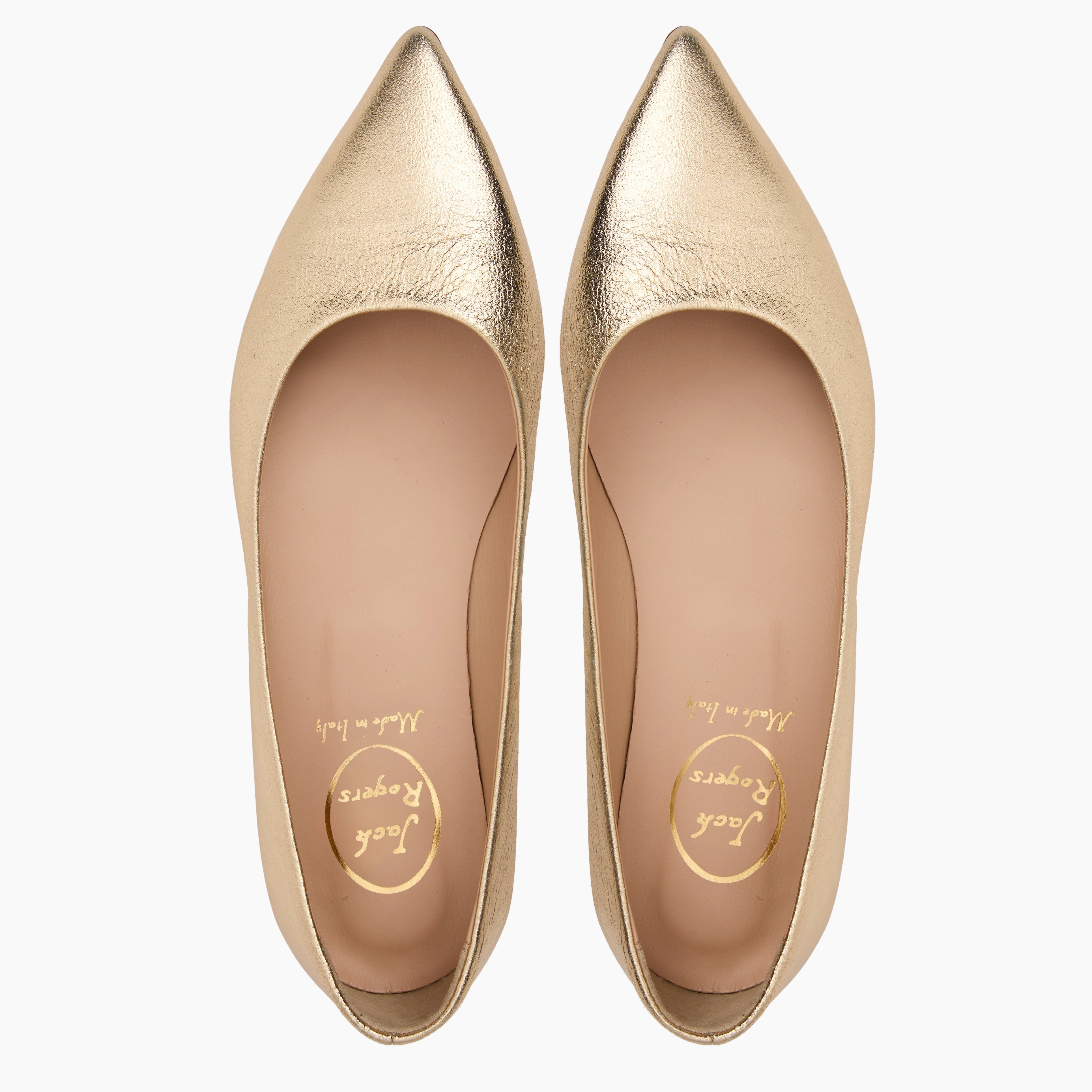 Airport Style Gabrisa Italian Leather Pointed Toe Flat