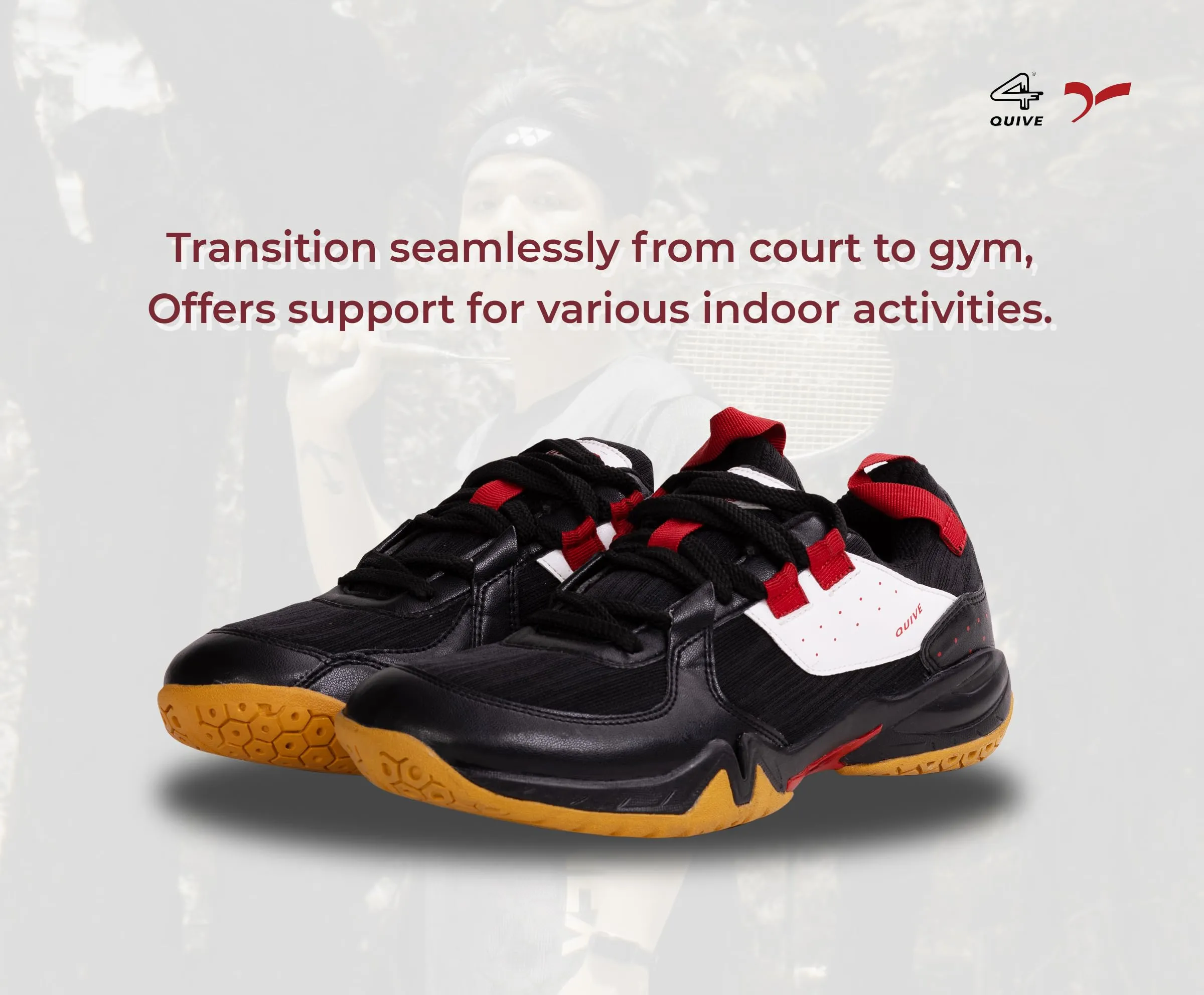 QUIVE BOUNCE Badminton Tennis and Squash Court Shoes