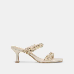 GENORA RHINESTONE HEELS IVORY RHINESTONE Iconic Shape French Touch