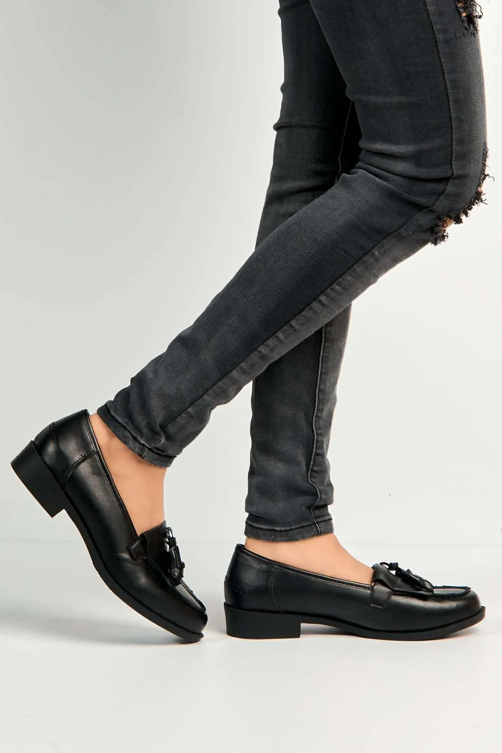 Radley Flat Fringe Toggle Loafer in Black Matt
