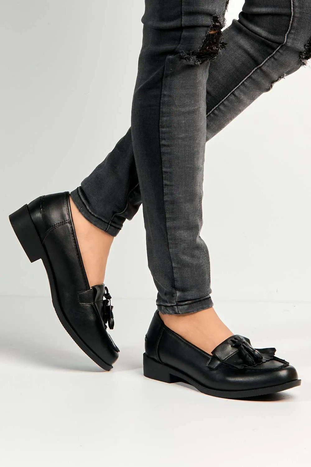 Radley Flat Fringe Toggle Loafer in Black Matt