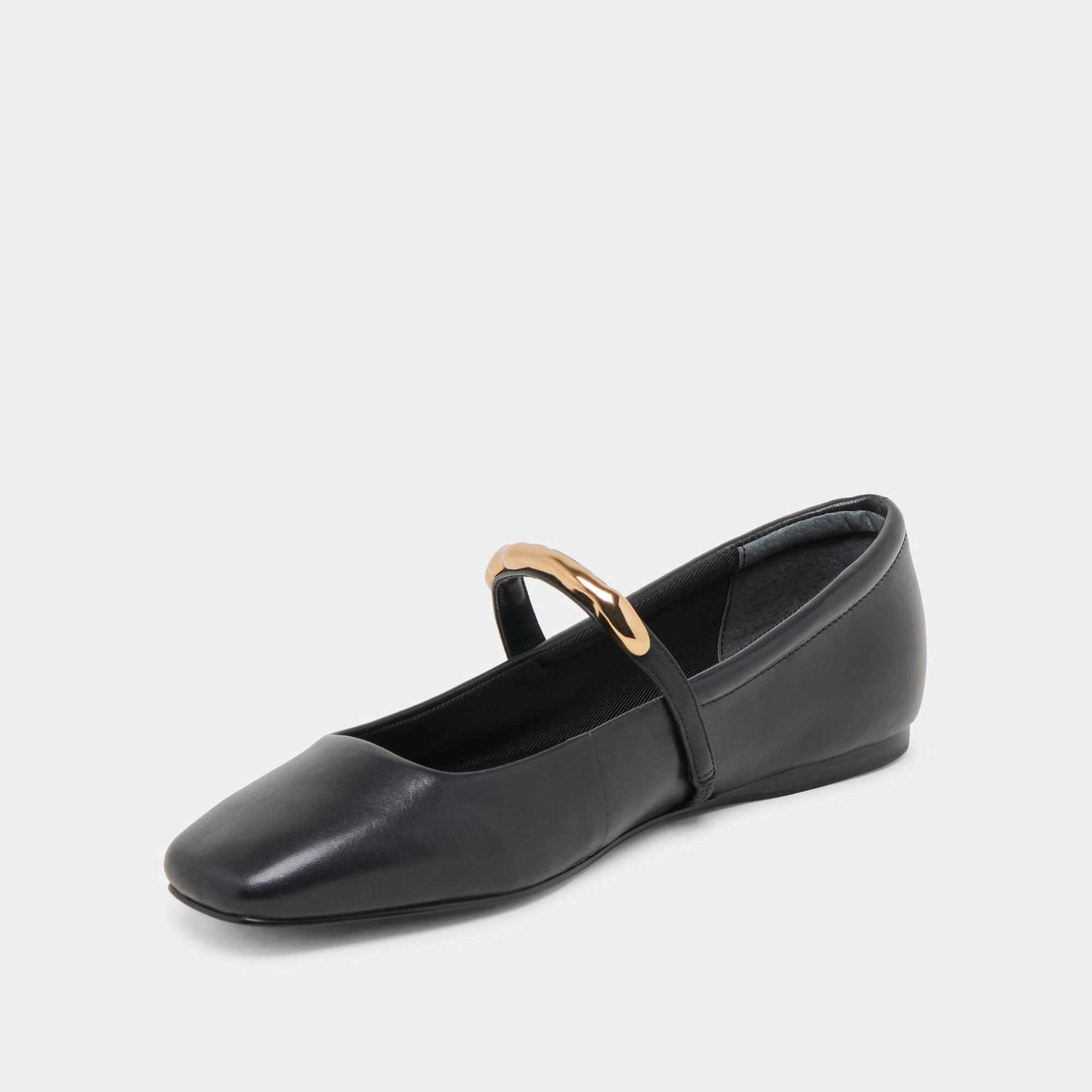 RADYA BALLET FLATS BLACK LEATHER Sea Glow waterproof