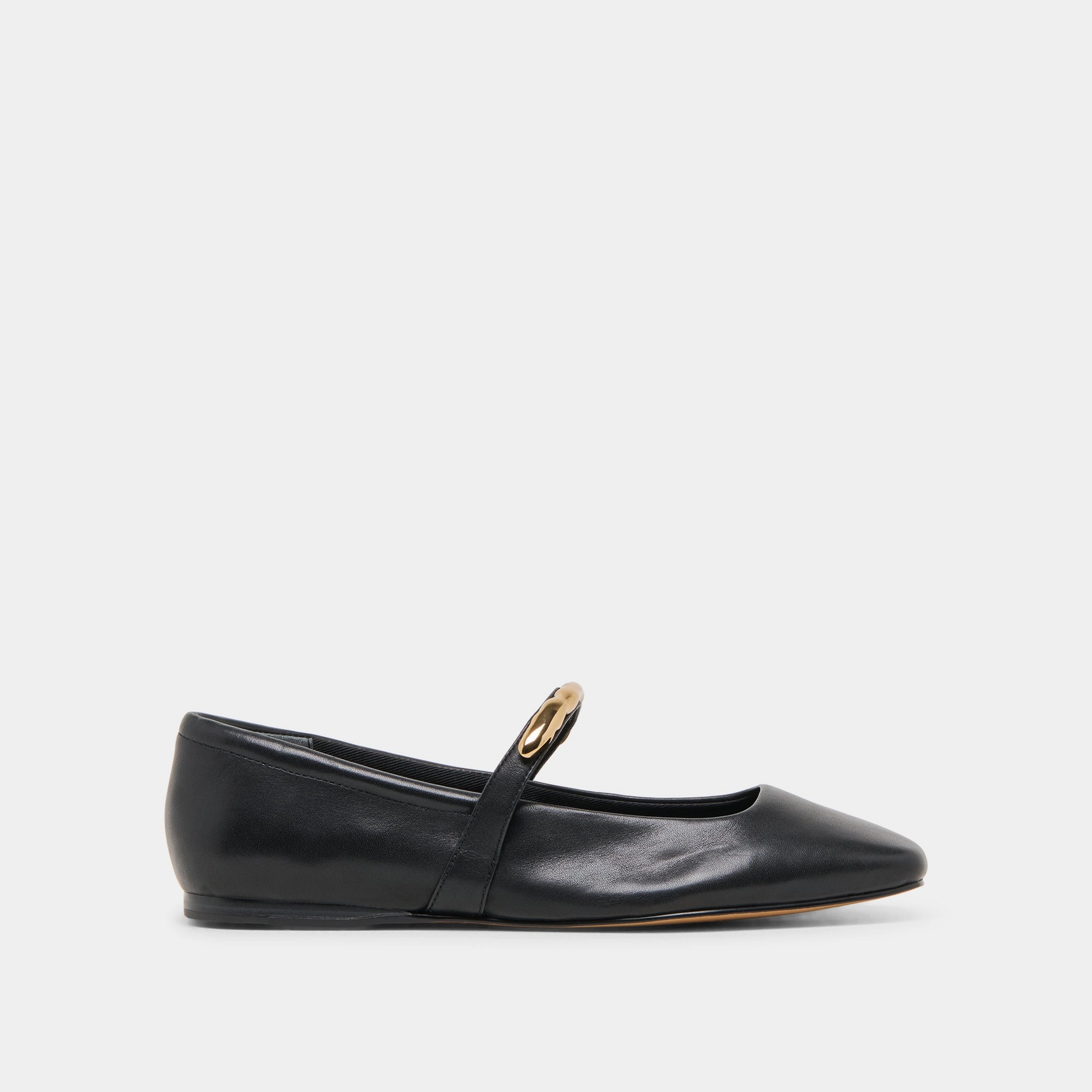 RADYA BALLET FLATS BLACK LEATHER Padded Peak Mood