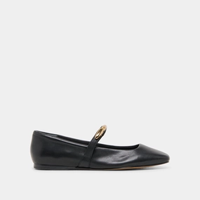 RADYA BALLET FLATS BLACK LEATHER Padded Peak Mood