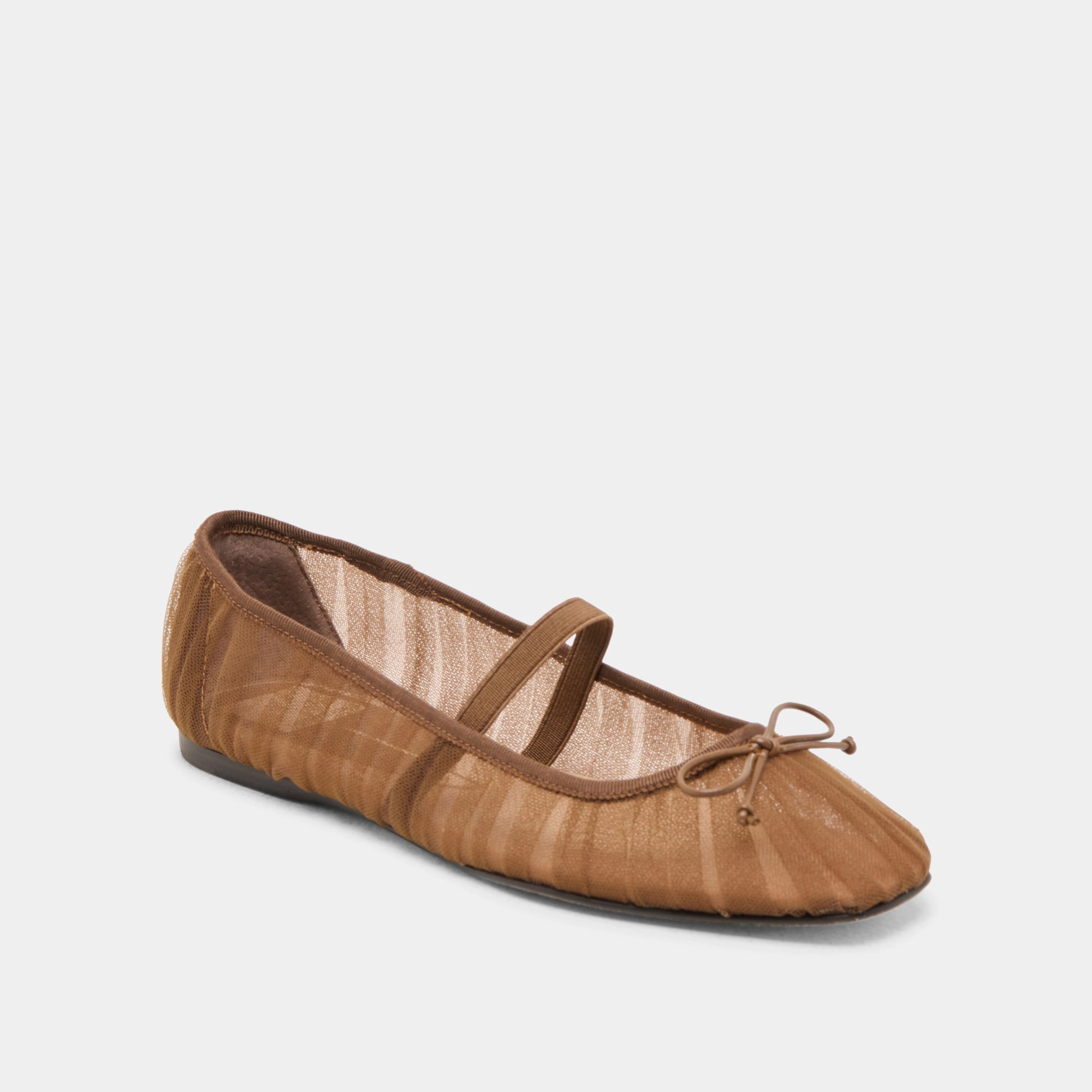 City Roof Mule Mode RAEVEN BALLET FLATS MID BROWN TULLE