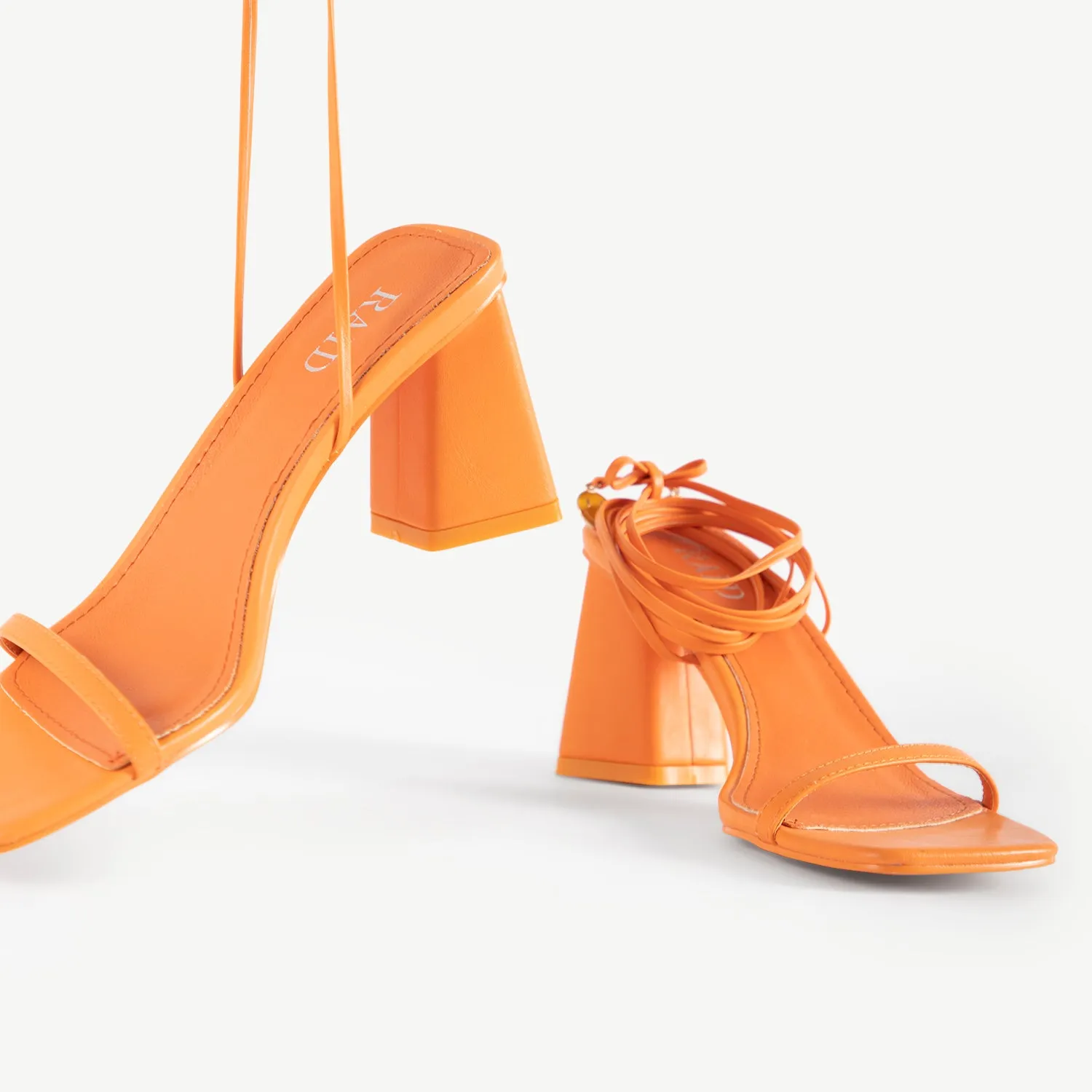 RAID Annie Lace Up Block Heel In Orange