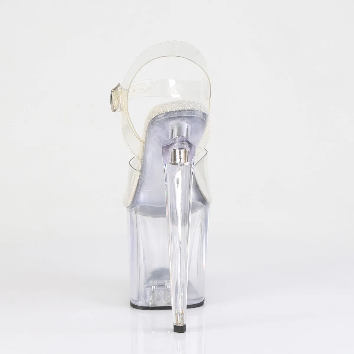 RAZZLE-808 Clear Platform Sandals