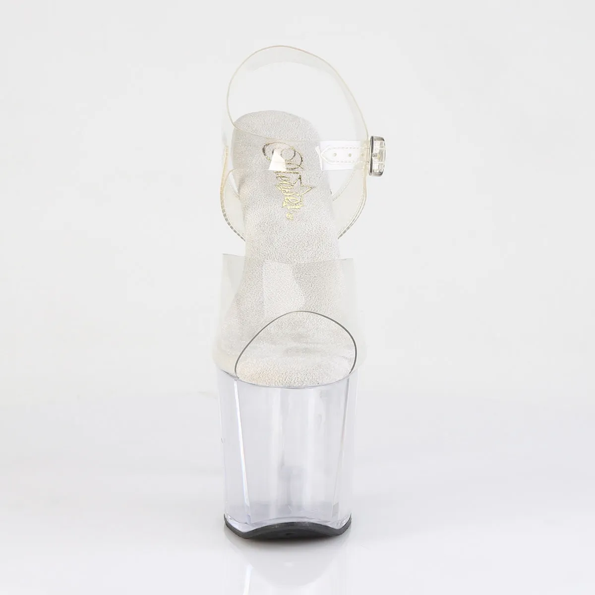 RAZZLE-808 Clear Platform Sandals
