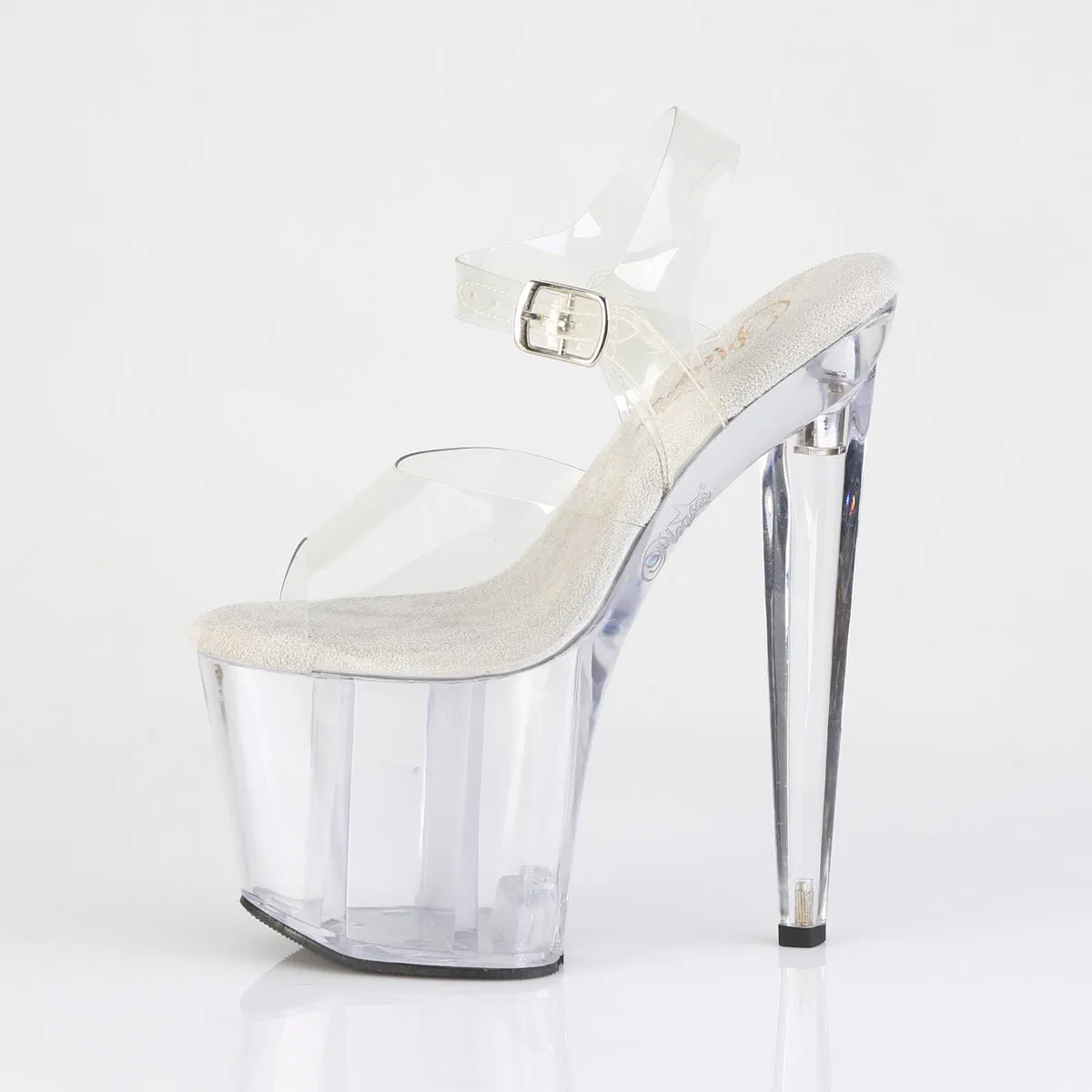 RAZZLE-808 Clear Platform Sandals