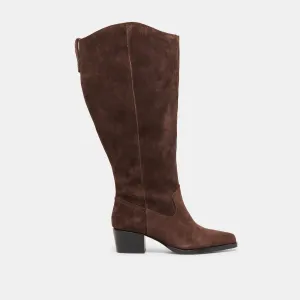 Hydraulic Impact Resistance Durable Shell Adventure Journey VIRONA H2O EXTRA WIDE CALF BOOTS DK BROWN SUEDE