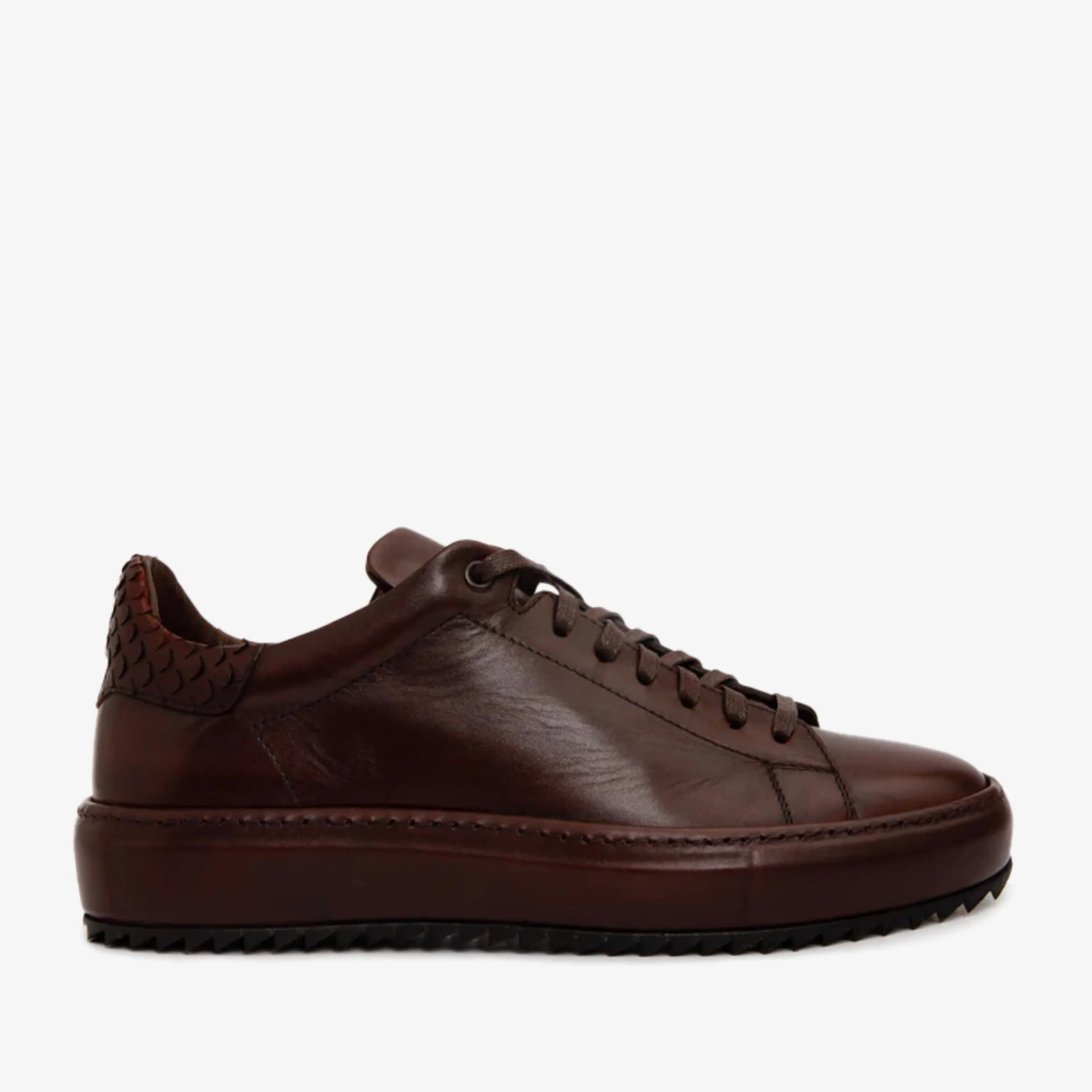 The Noble Burgundy Leather Men Sneaker Flex Groove System