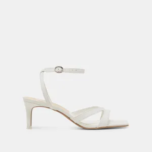BECKI WIDE HEELS TRUE WHITE LEATHER Day Glam Cold Guard