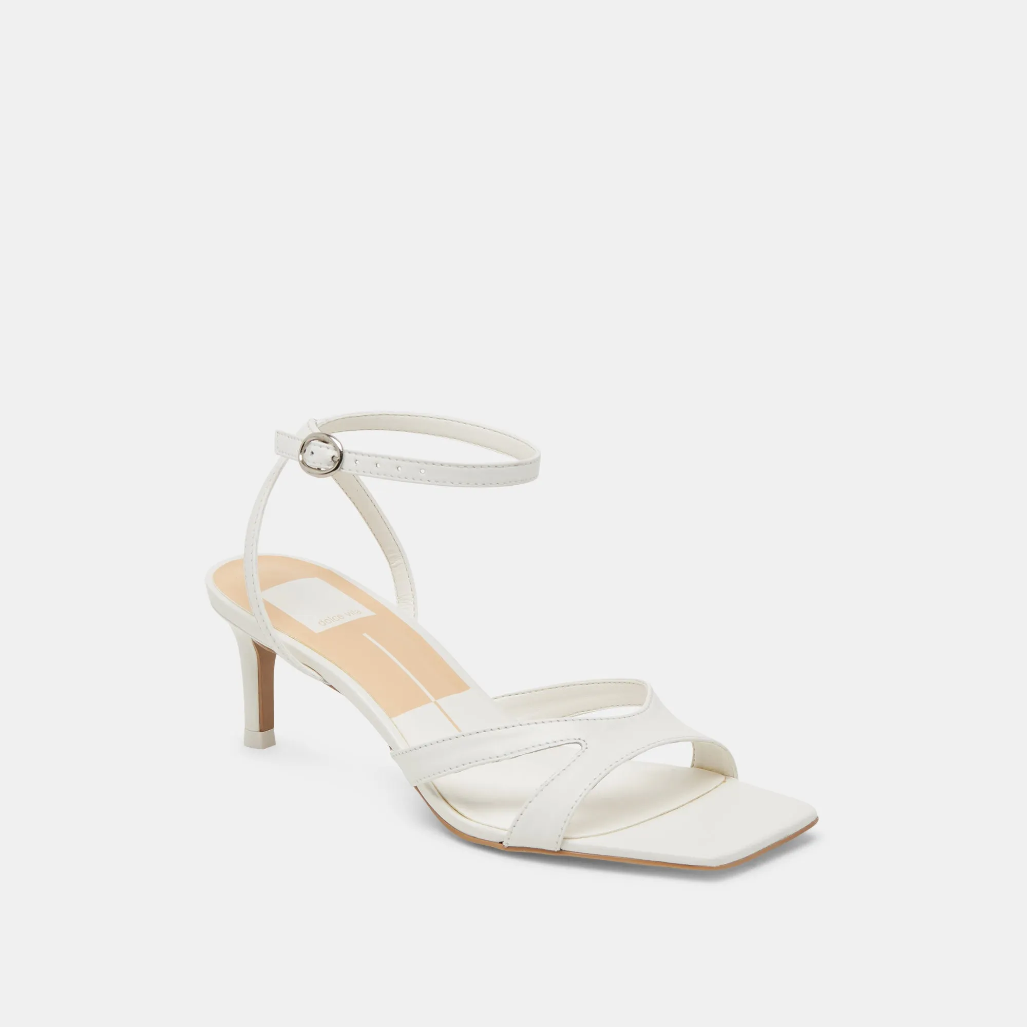 BECKI WIDE HEELS TRUE WHITE LEATHER Holiday Spark