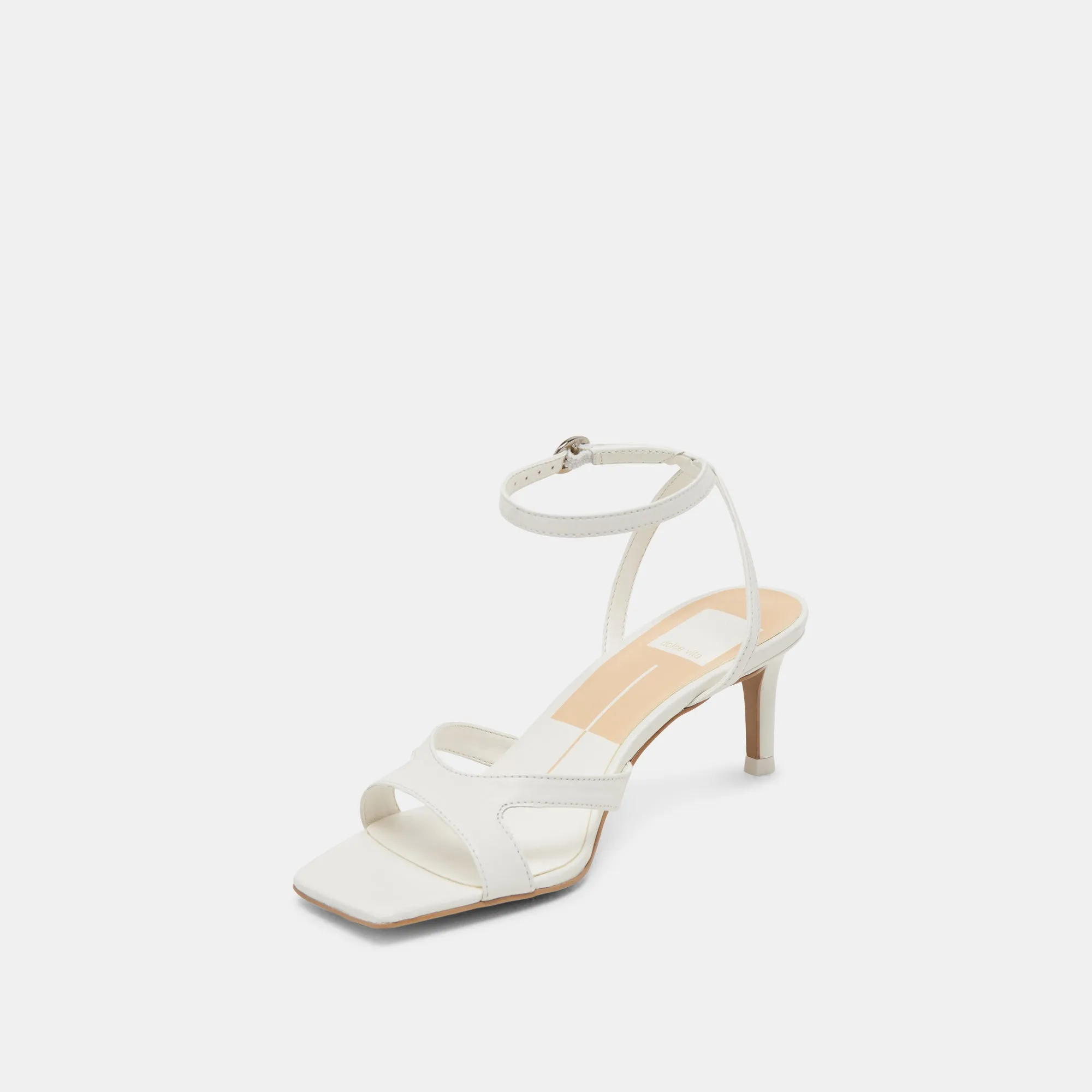 Dress Sandals BECKI WIDE HEELS TRUE WHITE LEATHER