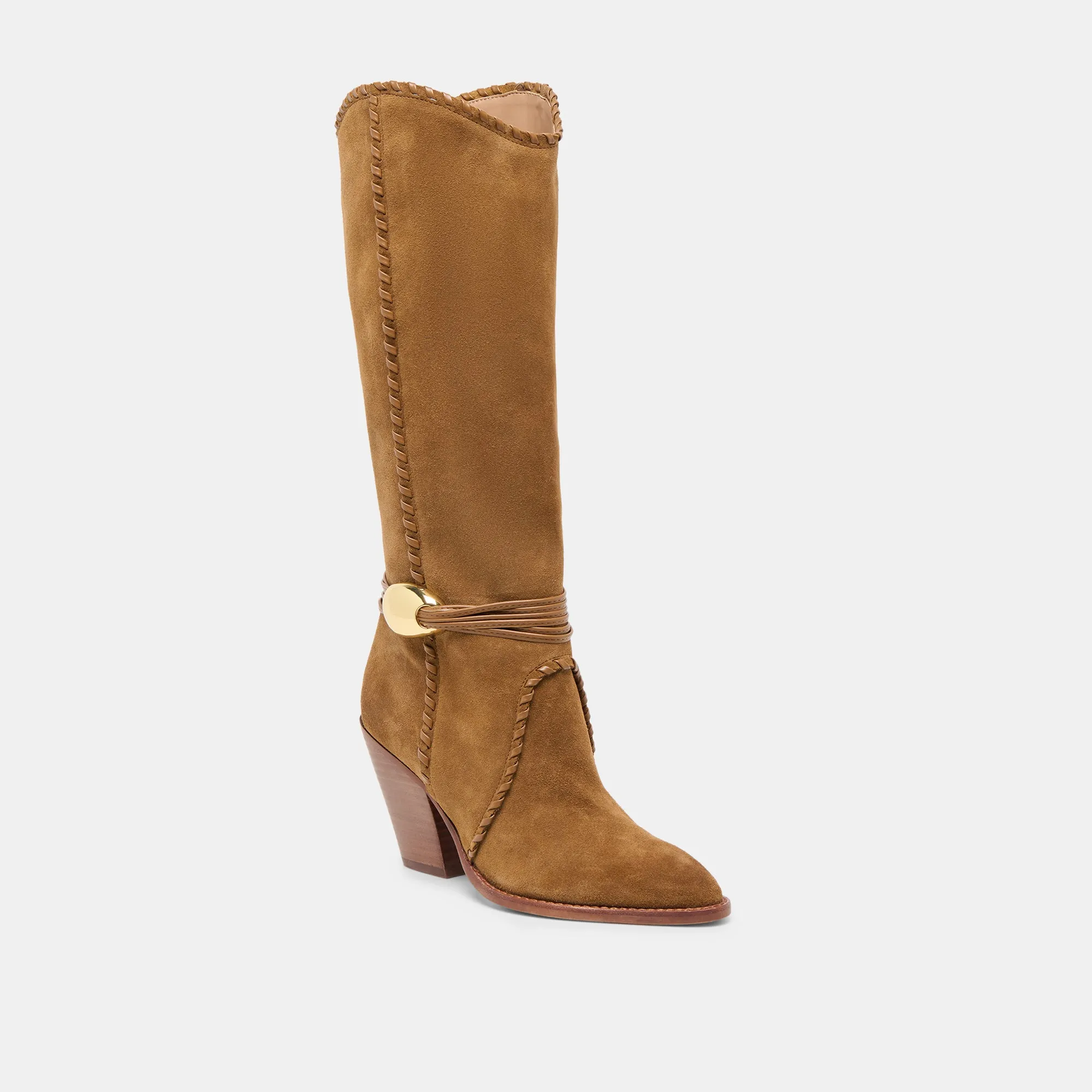 JODY WIDE CALF BOOTS LT BROWN SUEDE Seamless Fit